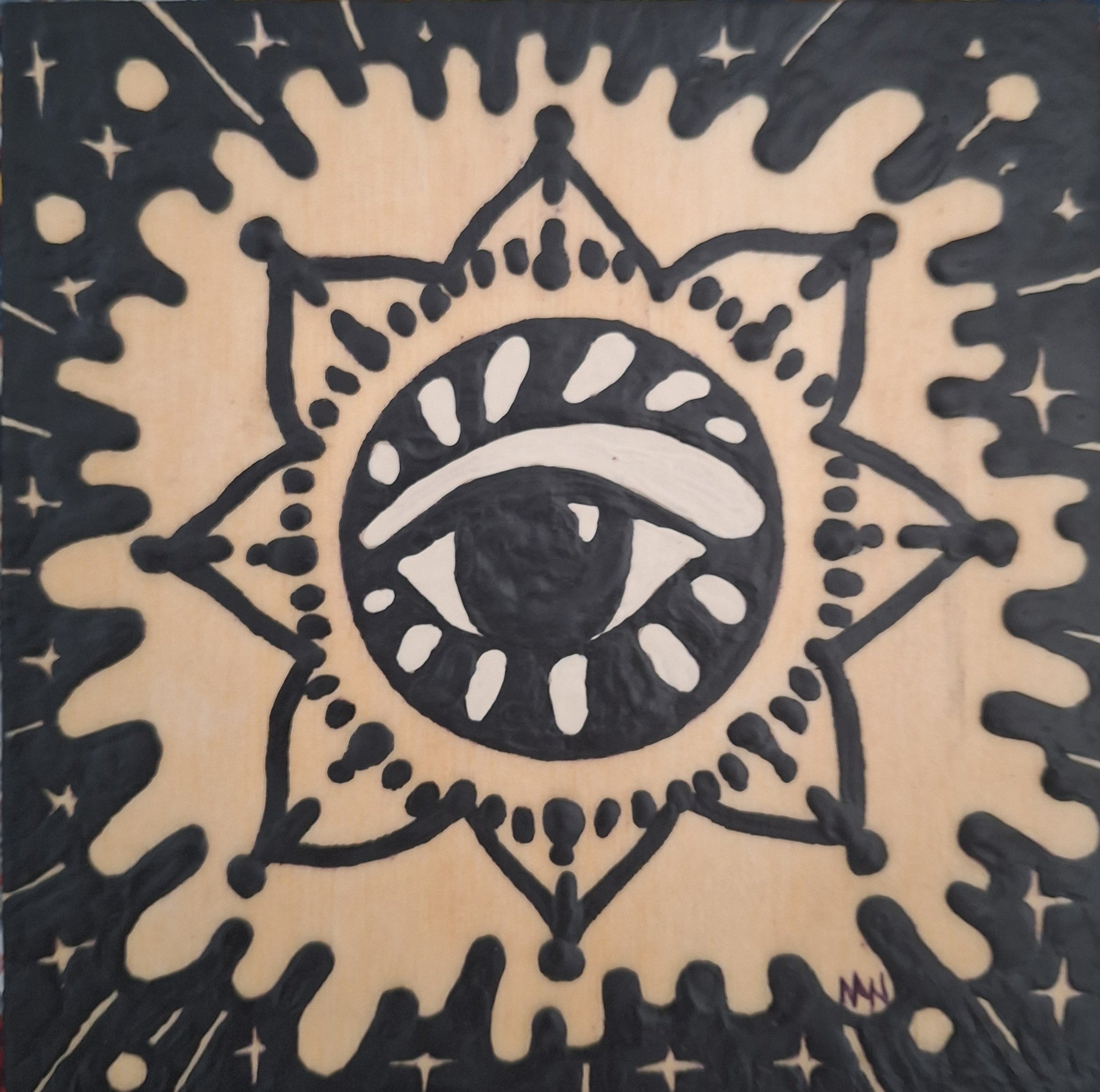 The Watcher I, 6" x 6"