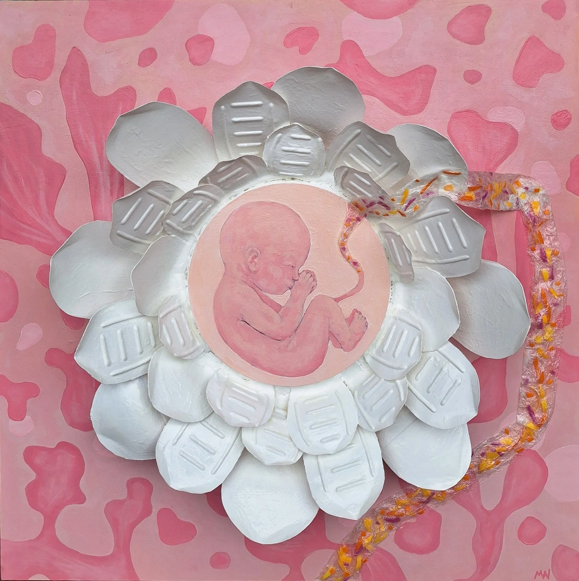 THE CONSEQUENCE OF CONVENIENCE, 30" x 30" (Mixed media on wood panel)