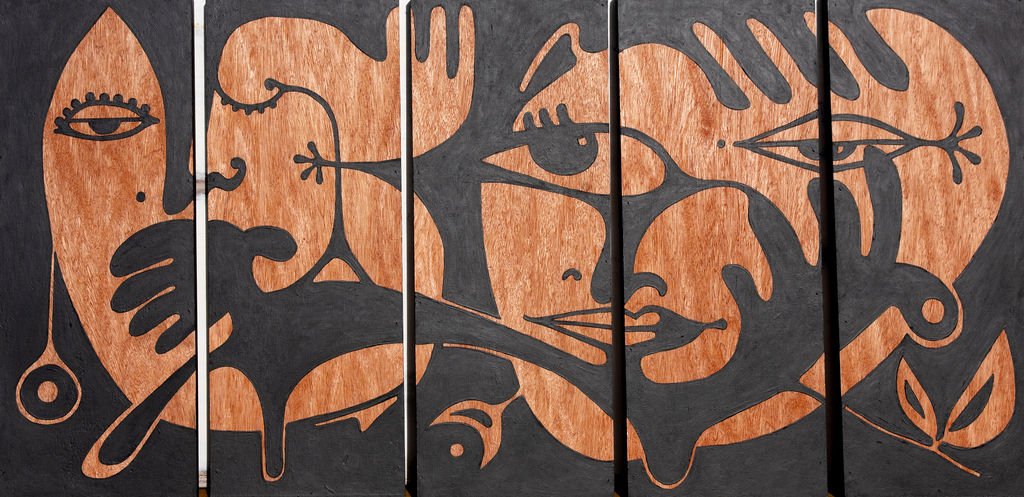Sitting In Silence, 12" x 31" (x5) SOLD
