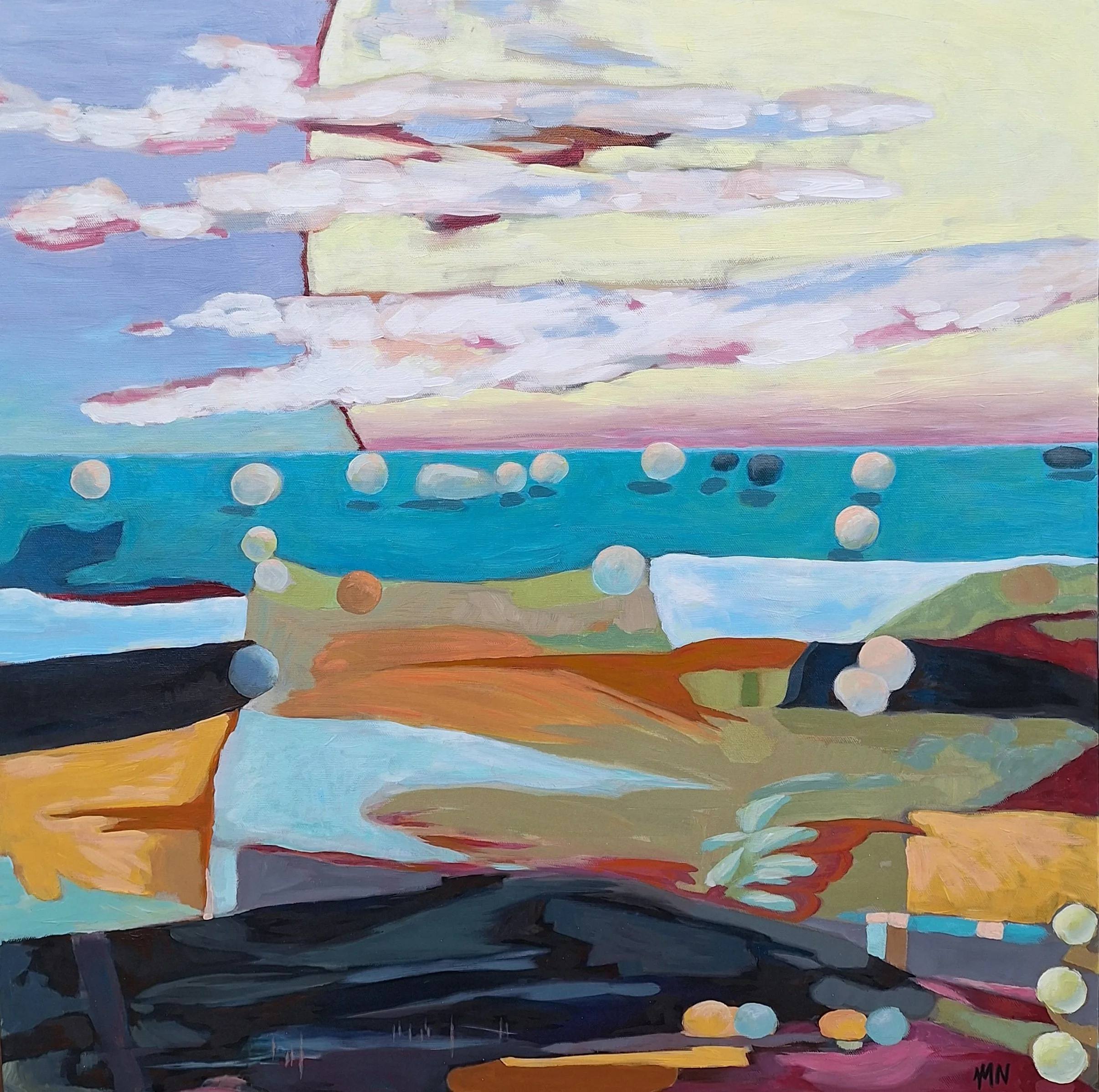 A Lazy Sunday Morning, 24" x 24" (Acrylic on canvas)