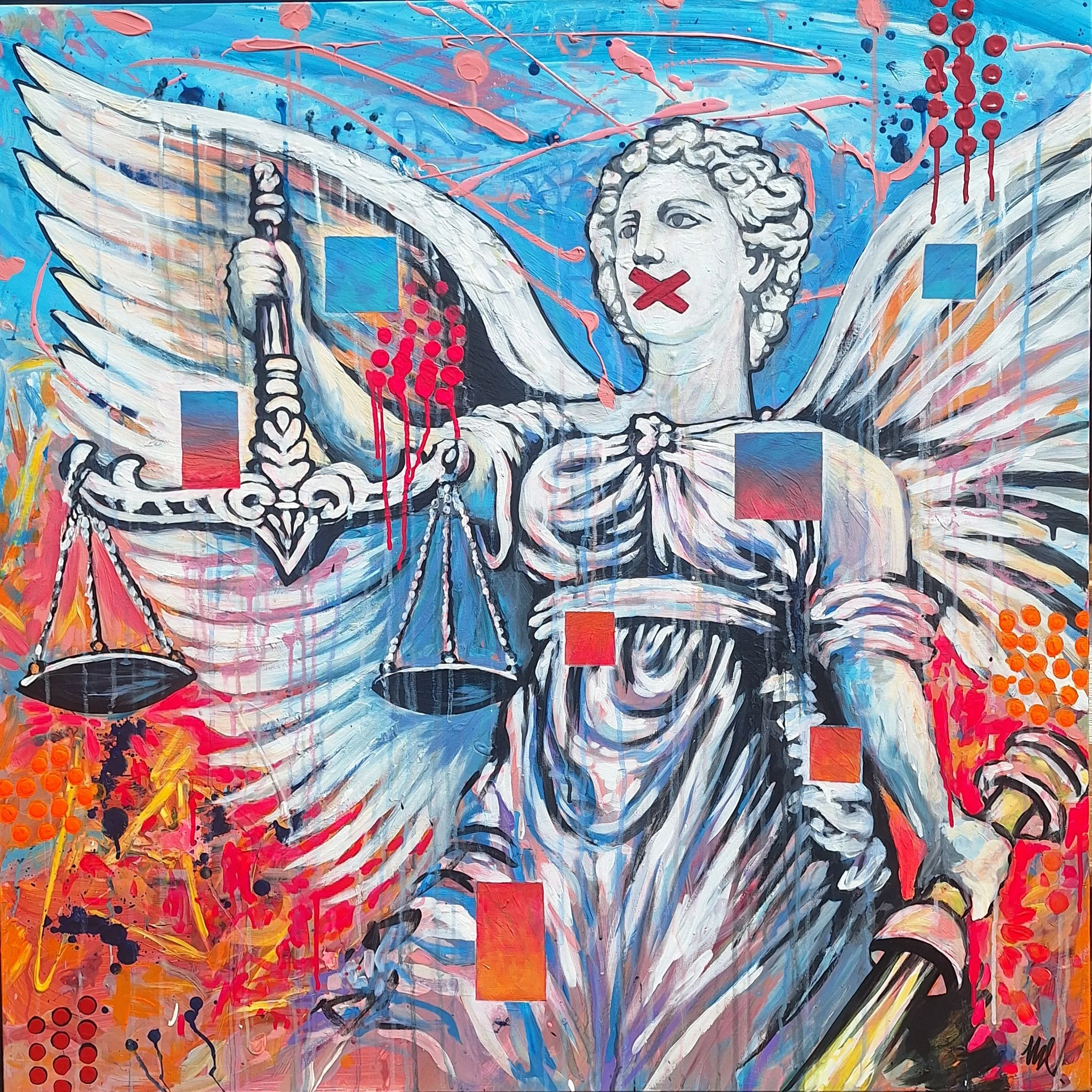 CURATED TRUTH, 36" x 36" (Acrylic on wood panel)