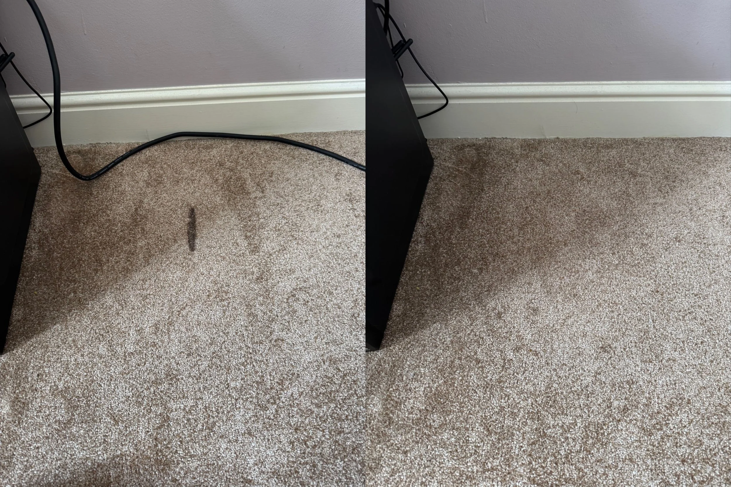 Carpet burn fix before and after by expert carpet repair specialists