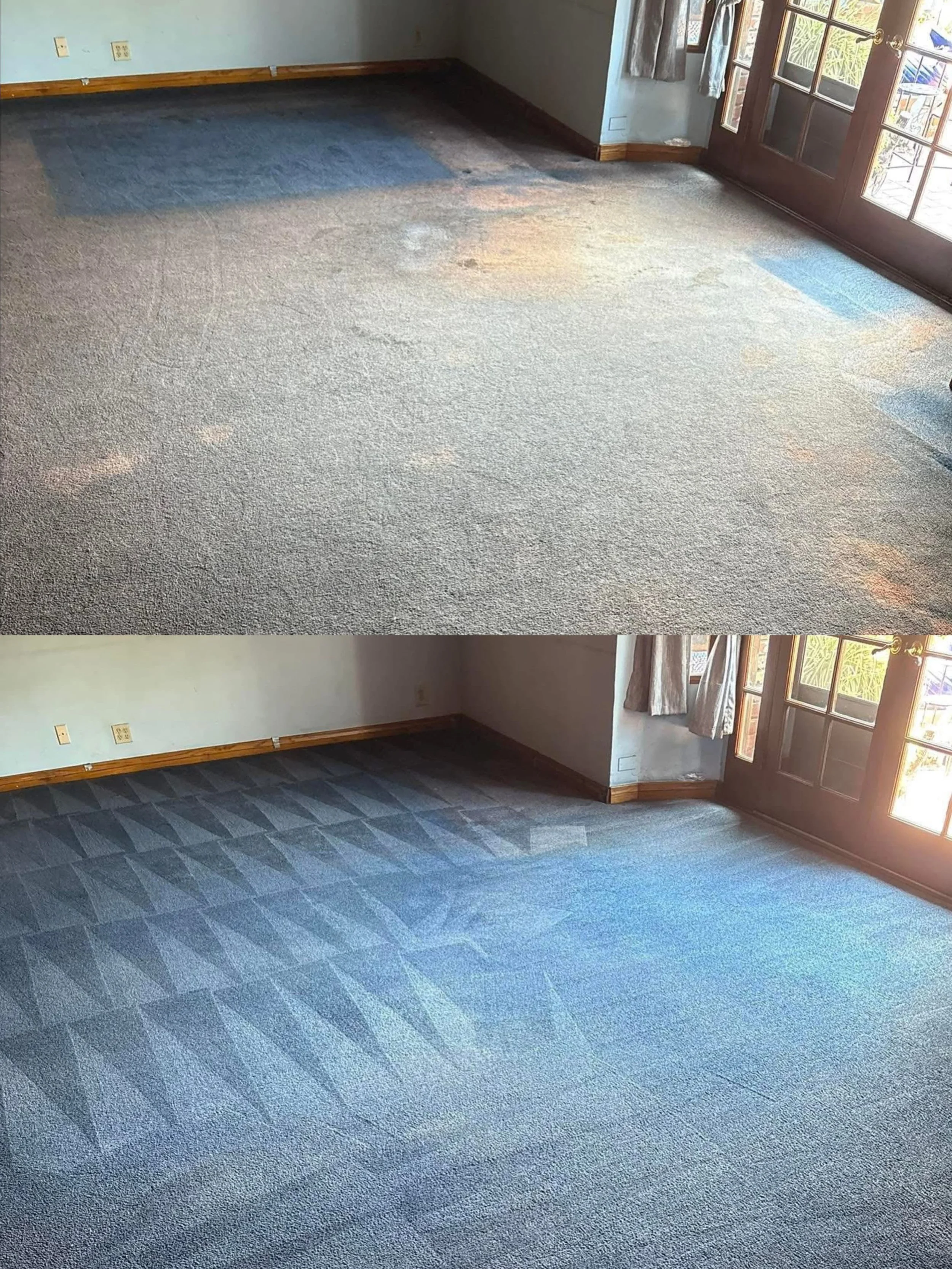 Warrington house carpet sun fade and colour loss repair restoring faded fibres back to their original shade.