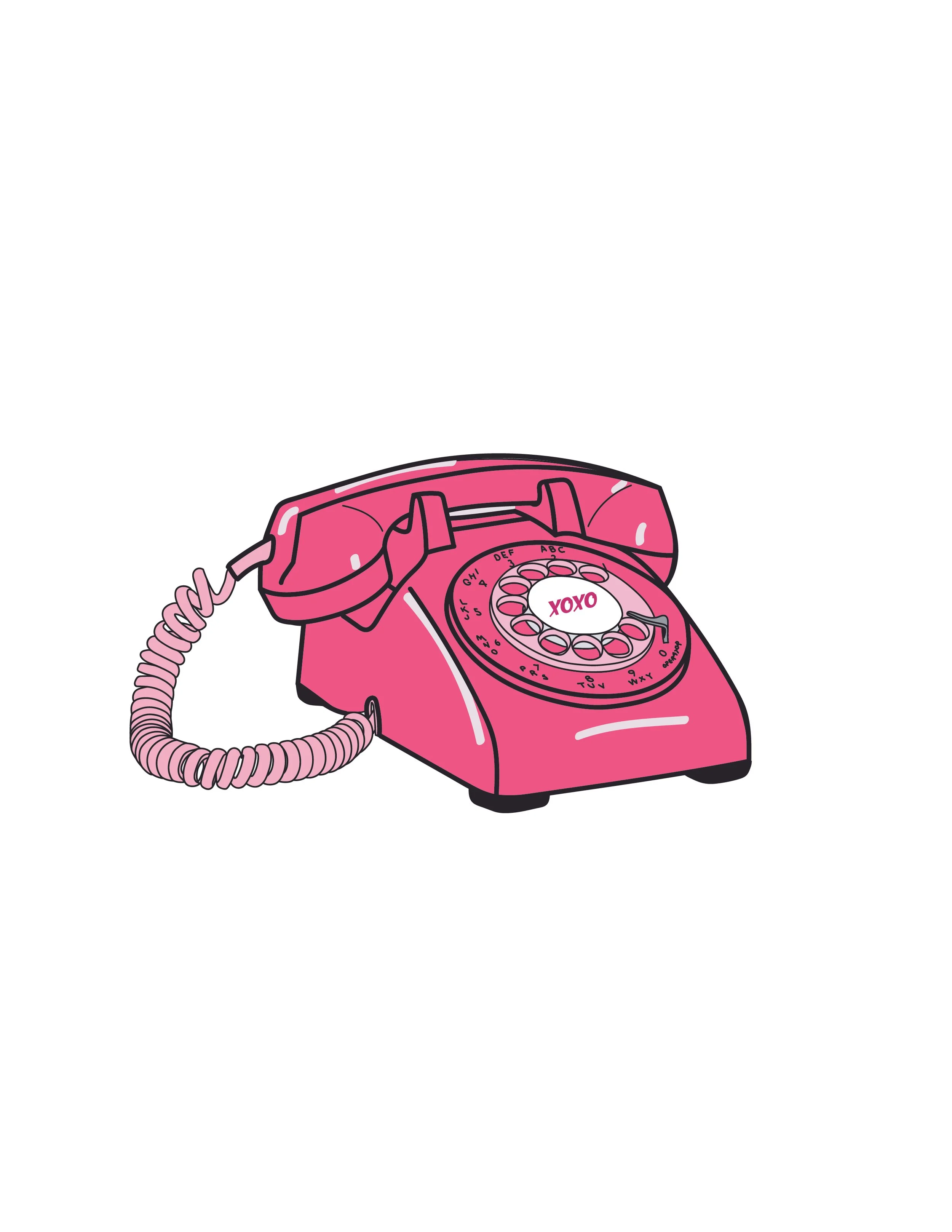 XOXO Pink Retro Phone.JPG
