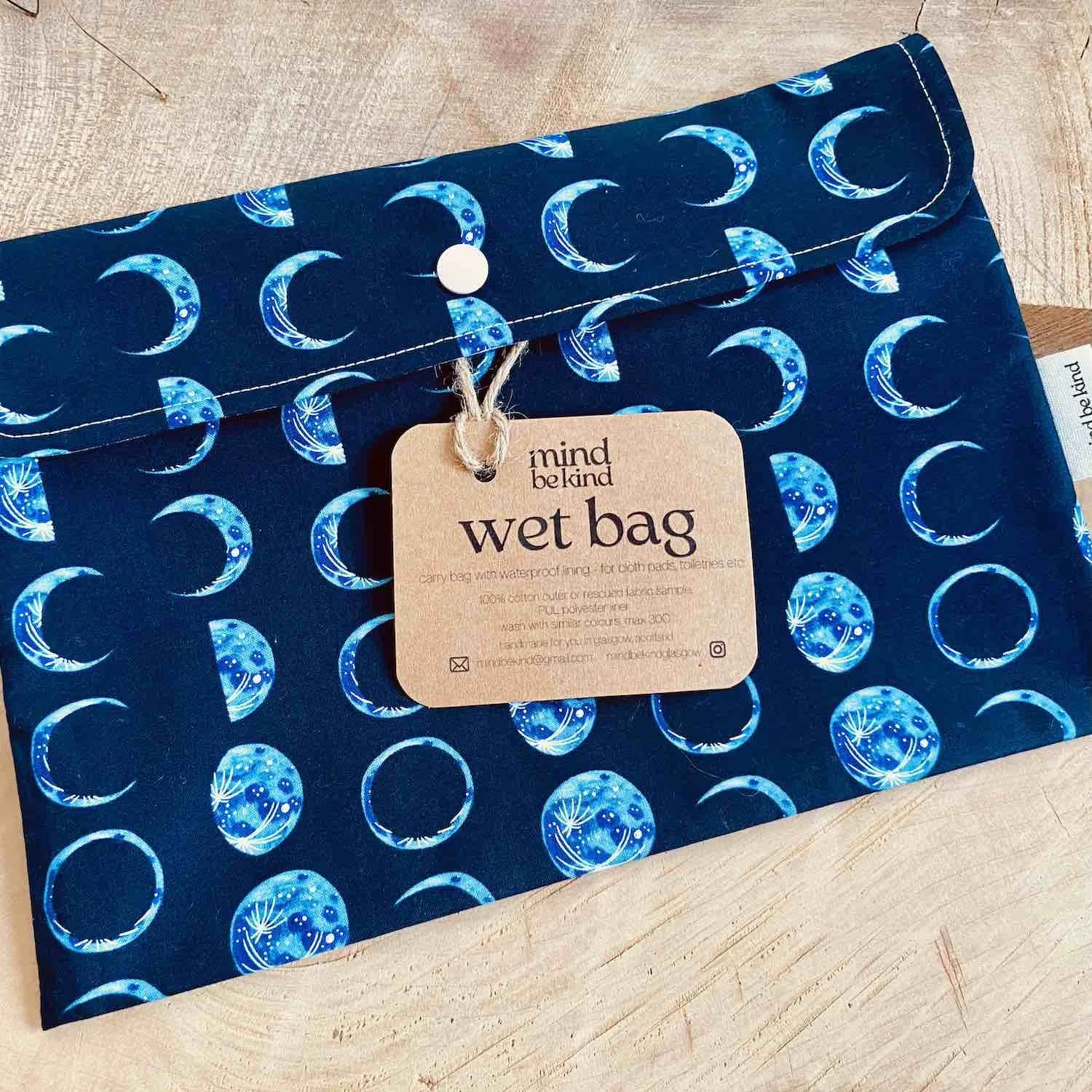 cotton wet bag with waterproof fabric lining
