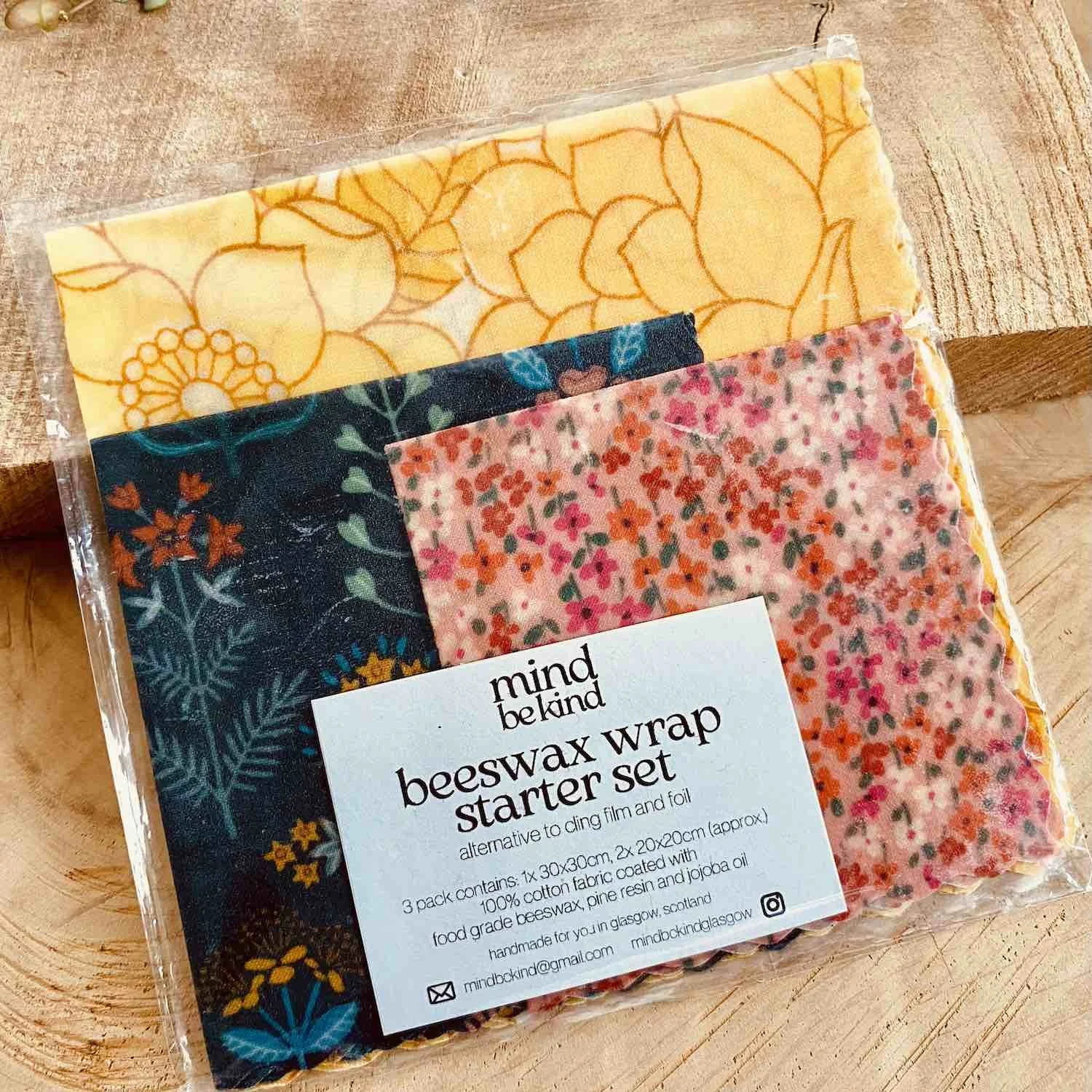 beeswax food wraps - 3 pack