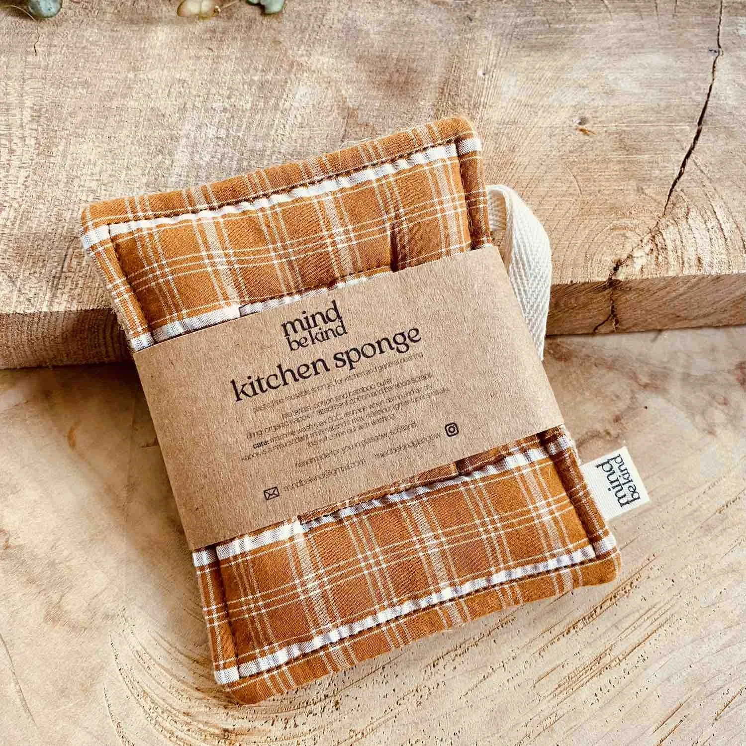 washable, reusable cotton and jute kitchen sponge