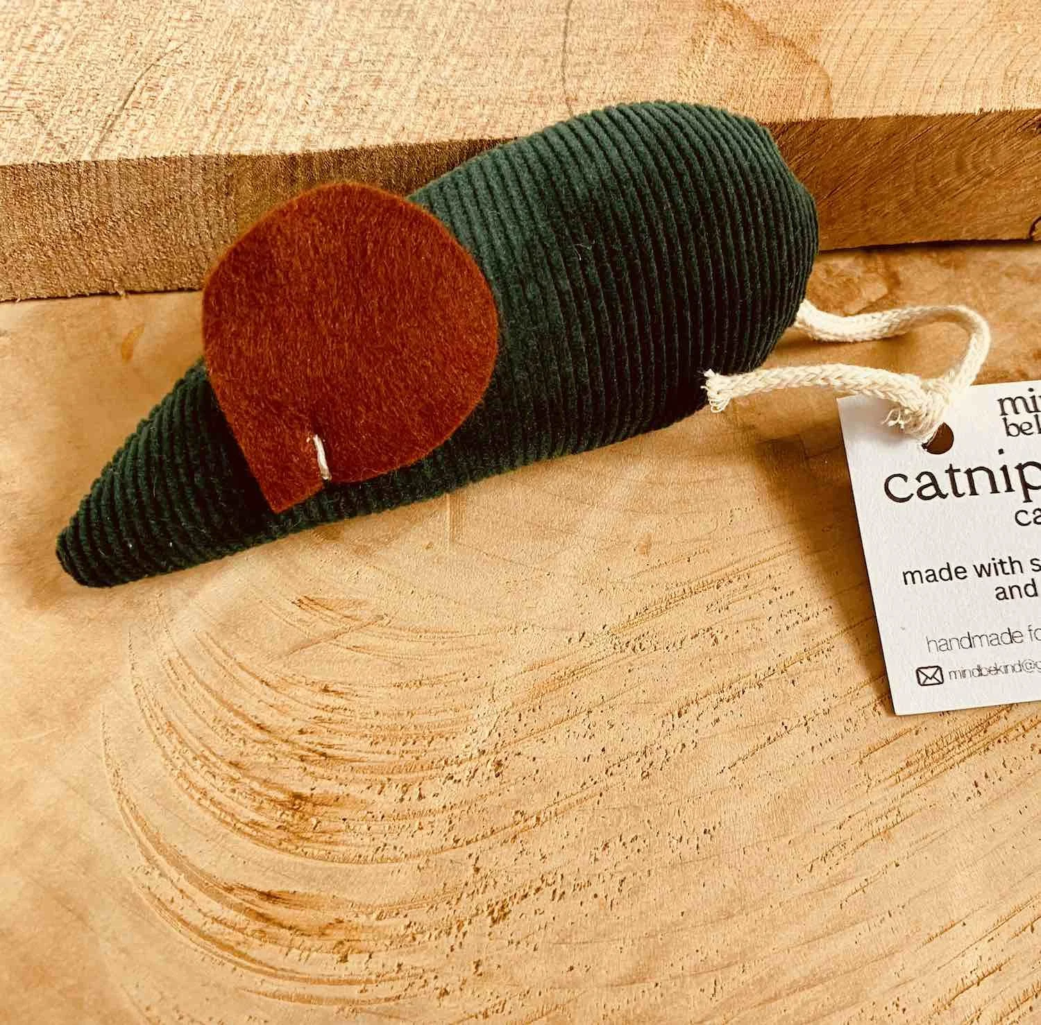 scrap fabric catnip mouse with bell
