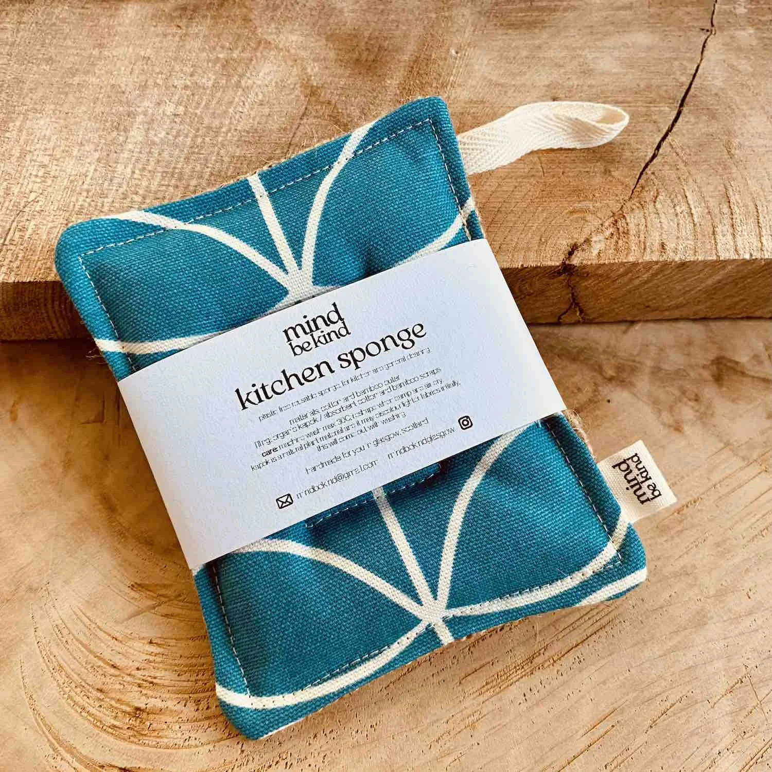 washable, reusable cotton and jute kitchen sponge