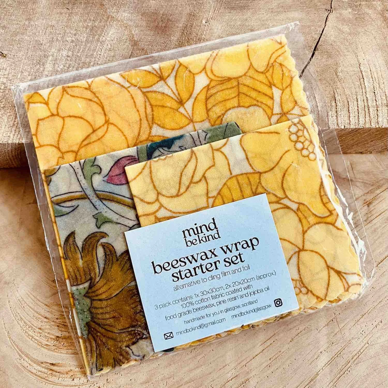 beeswax food wraps - 3 pack
