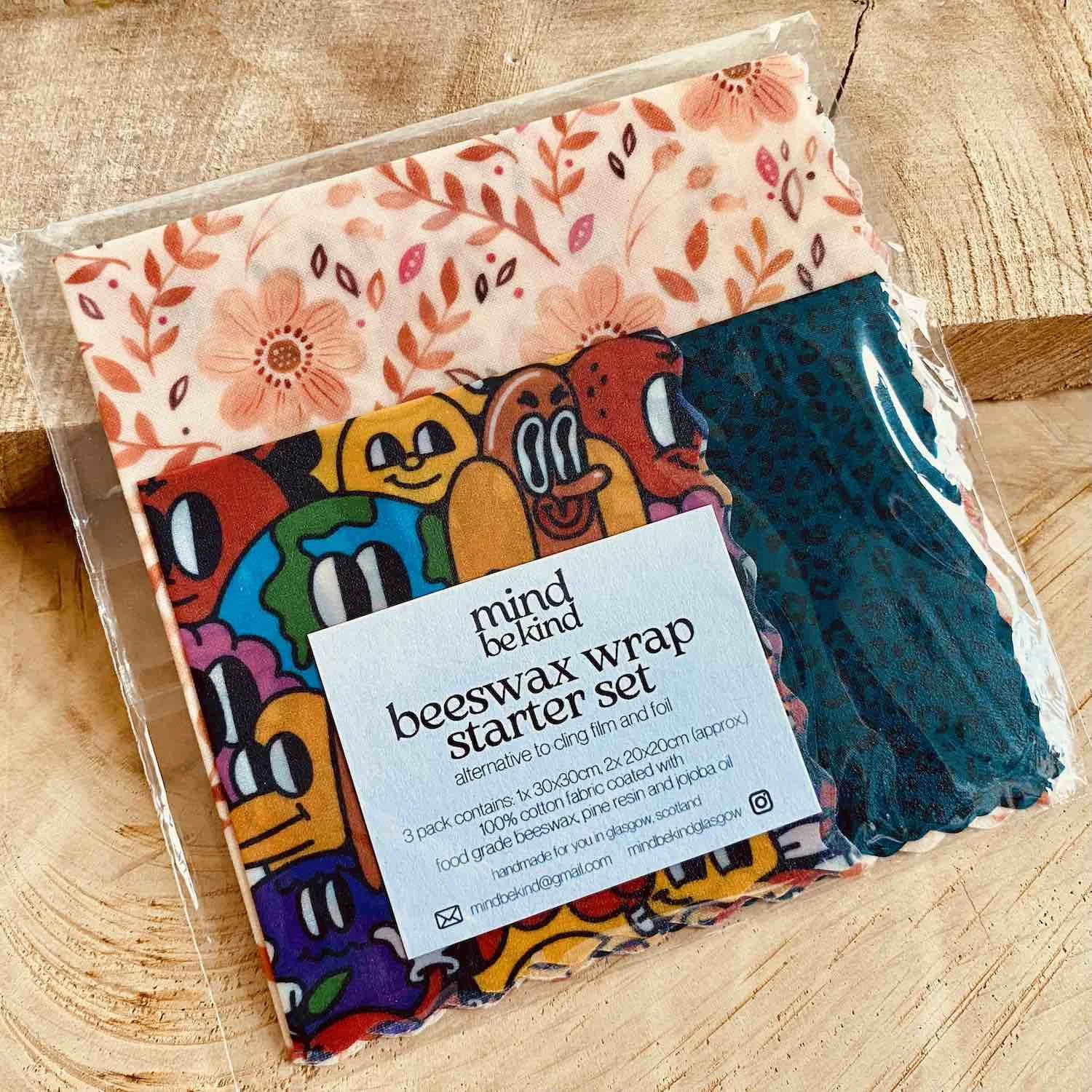 beeswax food wraps - 3 pack