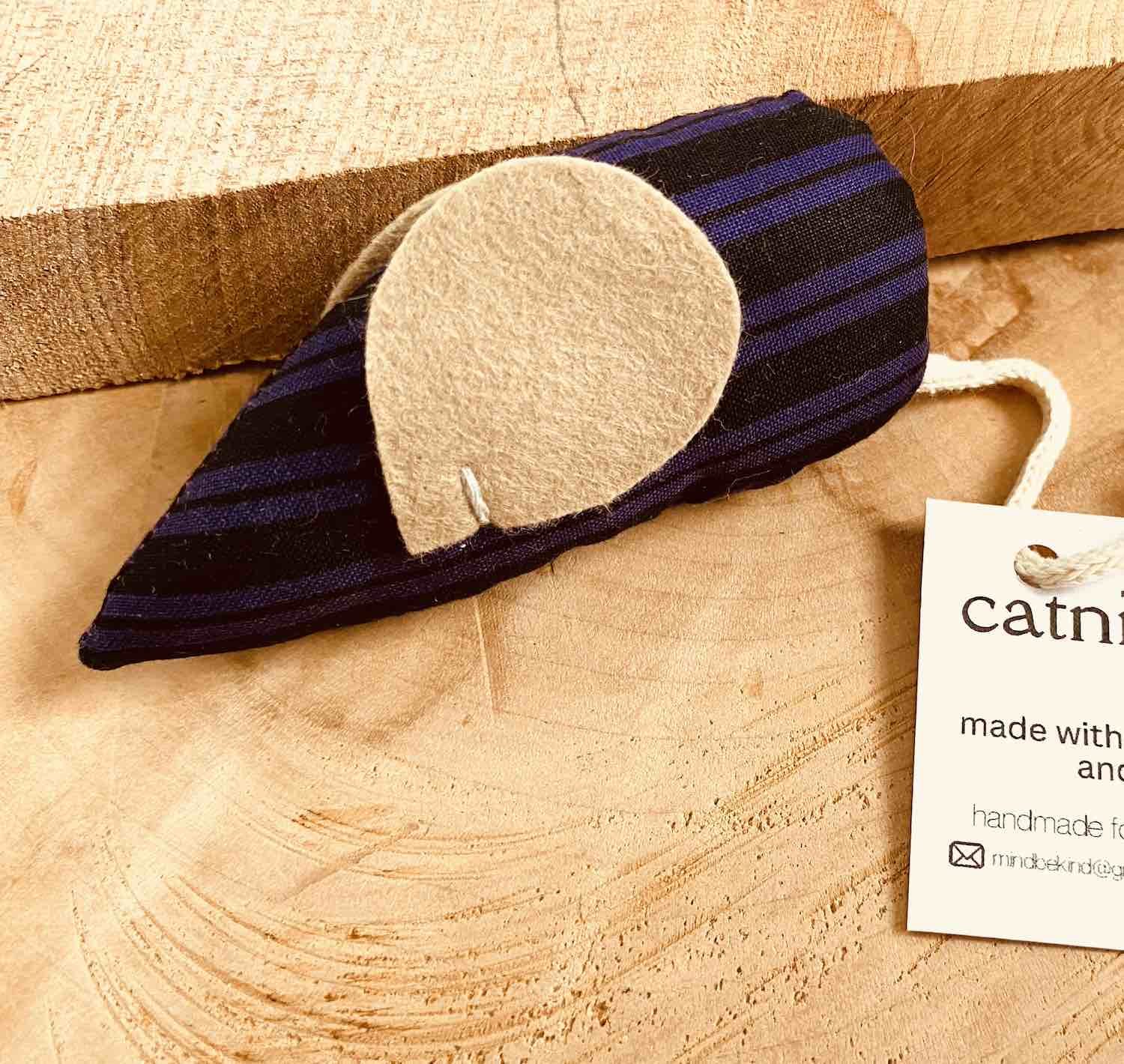 scrap fabric catnip mouse with bell