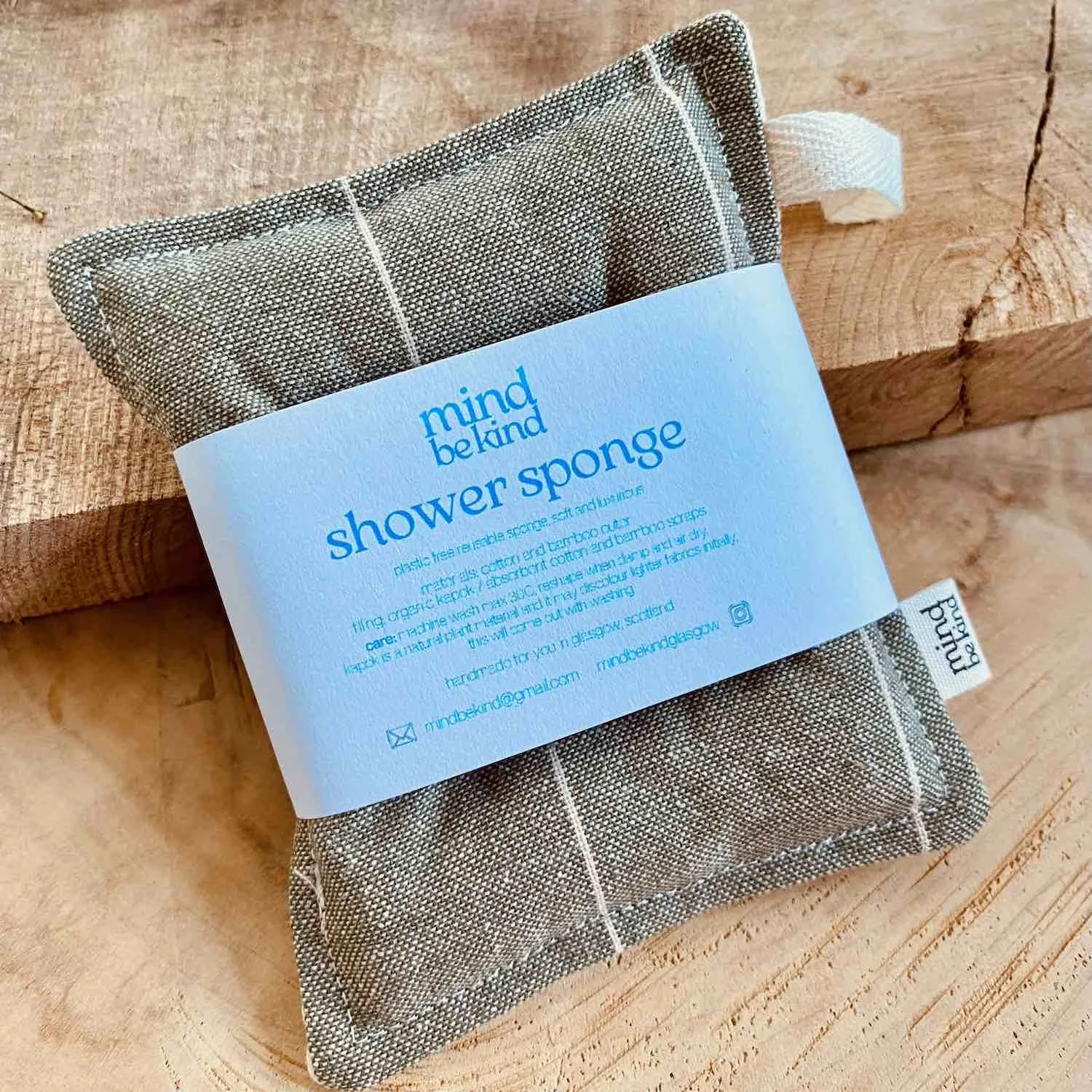 washable, reusable cotton and bamboo shower sponge