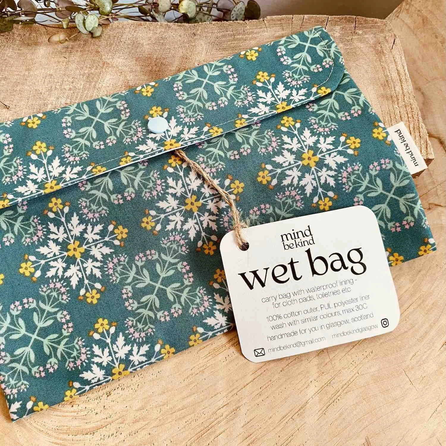 cotton wet bag with waterproof fabric lining