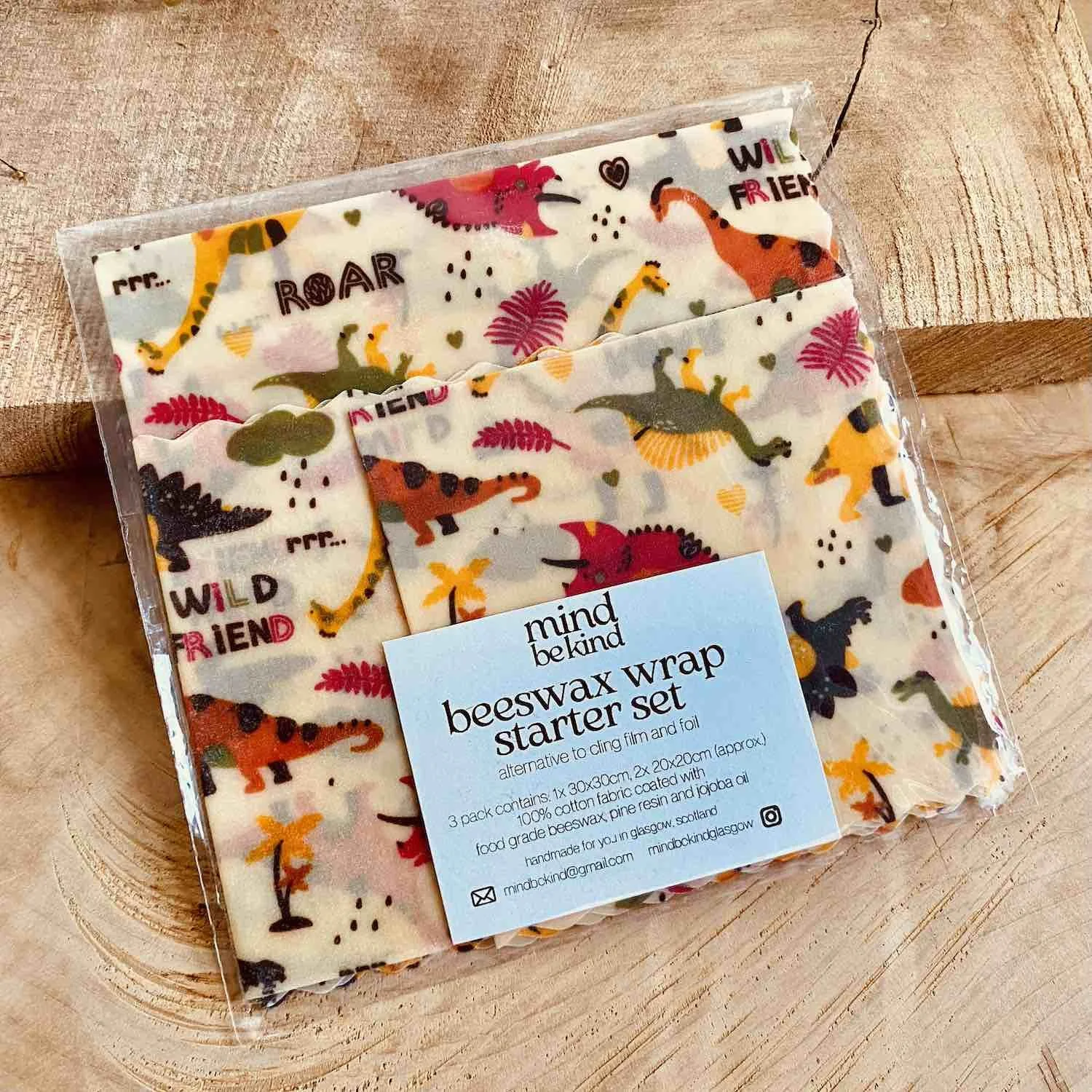 beeswax food wraps - 3 pack