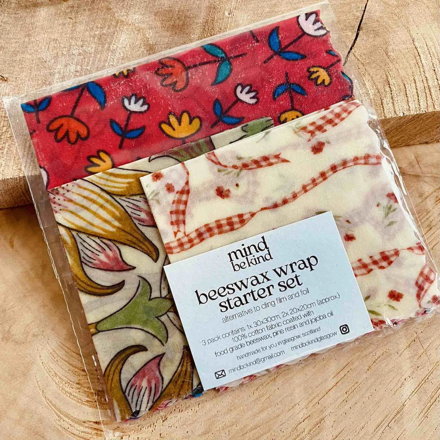 beeswax food wraps - 3 pack