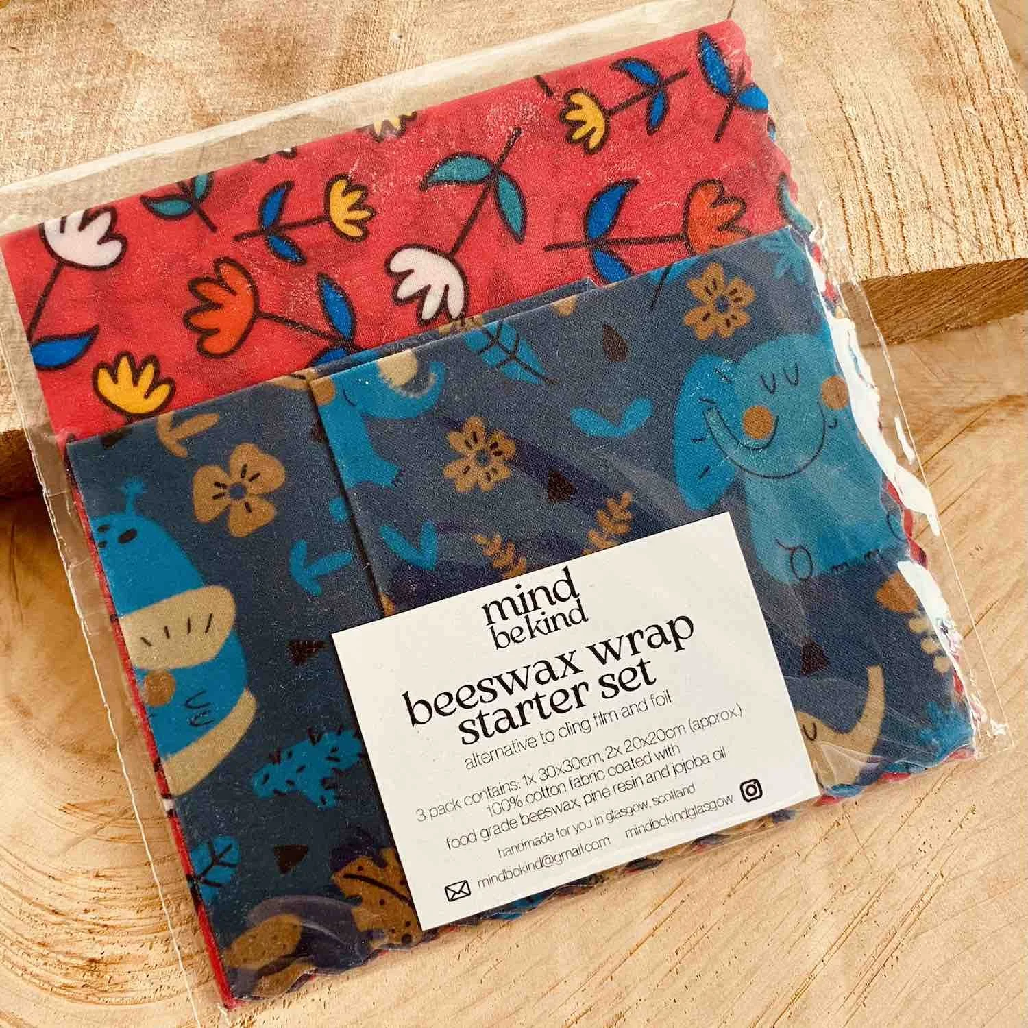 beeswax food wraps - 3 pack