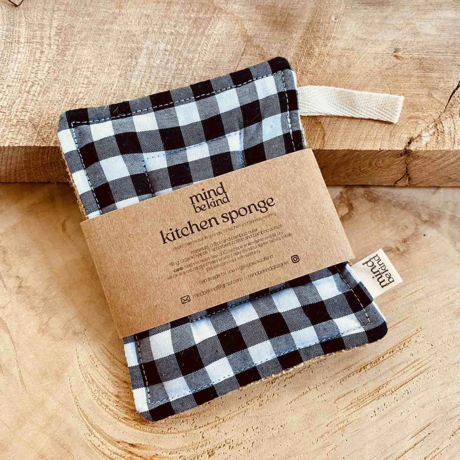 washable, reusable cotton and jute kitchen sponge