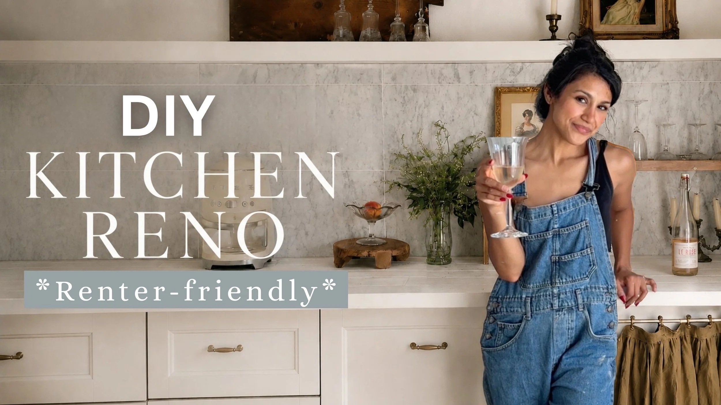Renter Friendly Kitchen Renovation + Removable Real Tile Backsplash 