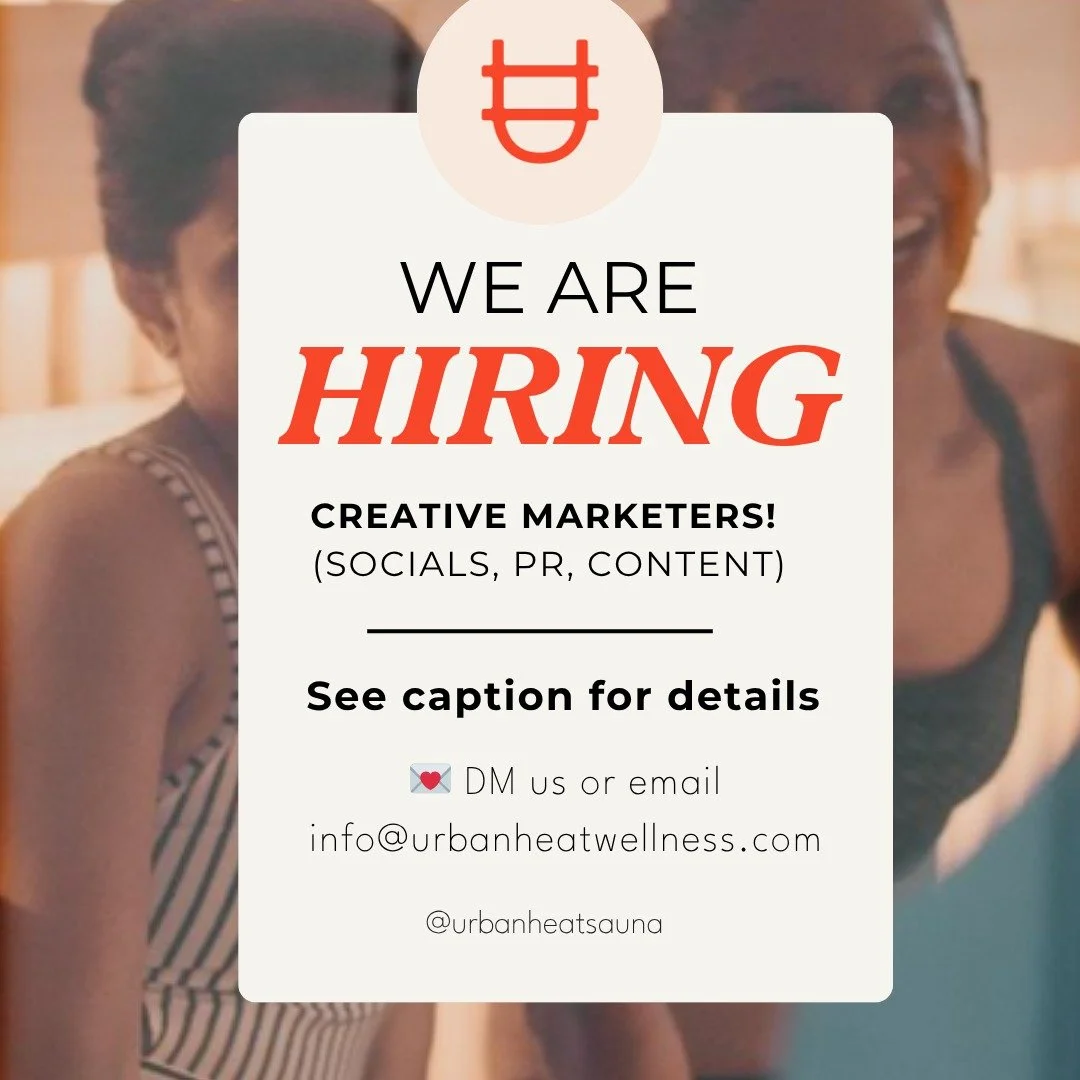 We&rsquo;re looking for creative humans to help grow Urban Heat Sauna 🧖🏽&zwj;♀️

Ideally you&rsquo;ve worked with small, physical businesses in wellness, fitness, or hospitality, and can help us:
✨ Create and run social media content + campaigns
✨ 