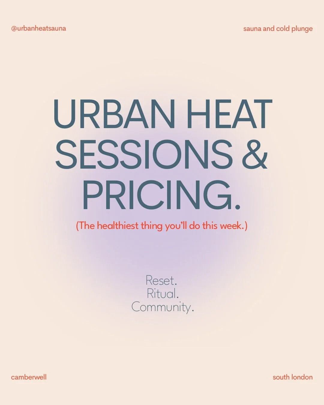 New here, or just need a little reminder of our sessions, prices, and what&rsquo;s on? ♨️

Swipe through, save for later, and we&rsquo;ll see you soon.

From weekly sauna sessions to guided rituals and monthly community events - there&rsquo;s somethi