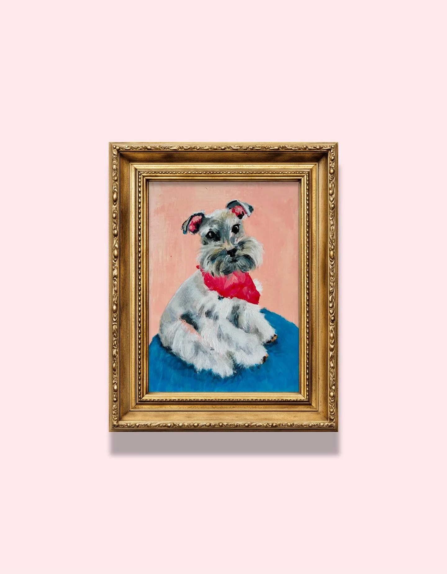 Sweet @jochoakelson commissioned me to paint Coco twice. It was so fun and challenging painting the same dog in two similar but different color schemes.