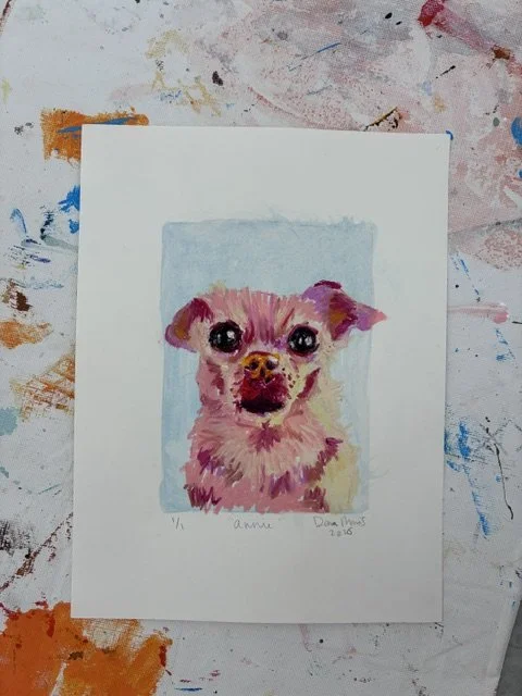 colorful dog oil pastel sketch pet portrait dana morris