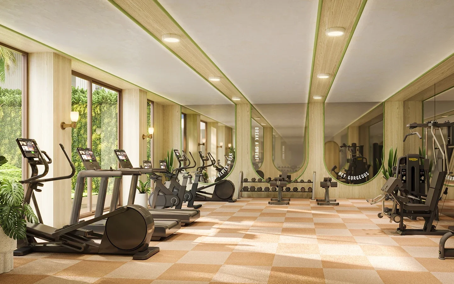Fitness centre at The Standard Residences Hua Hin with modern exercise equipment.