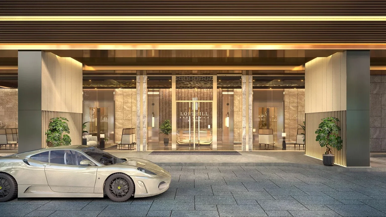 Lofthill Residence lobby entrance, Kuala Lumpur city centre.