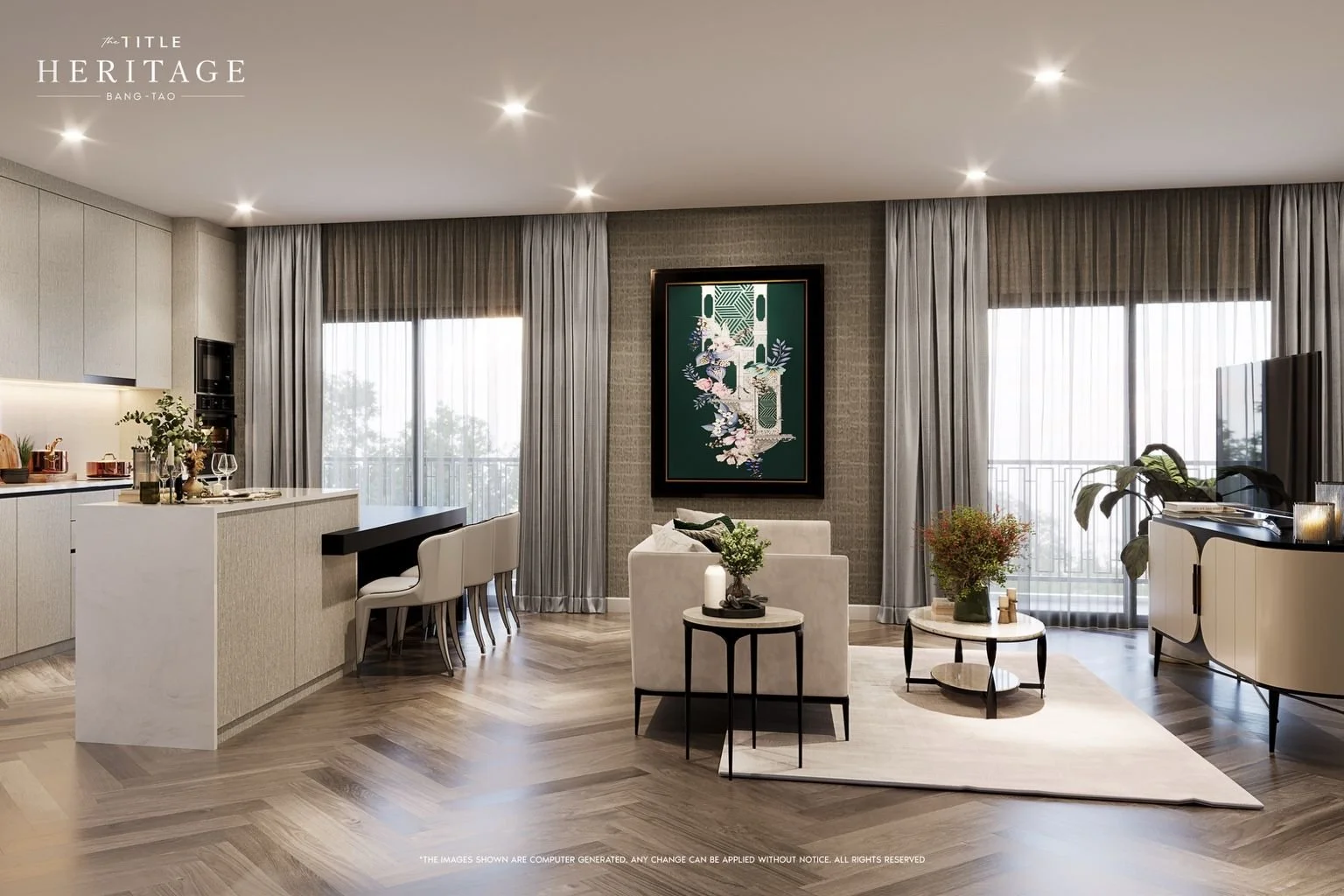 Bedroom suite concept for the 190 sq m 3-bedroom ultra layout at The Title Heritage Bang Tao.