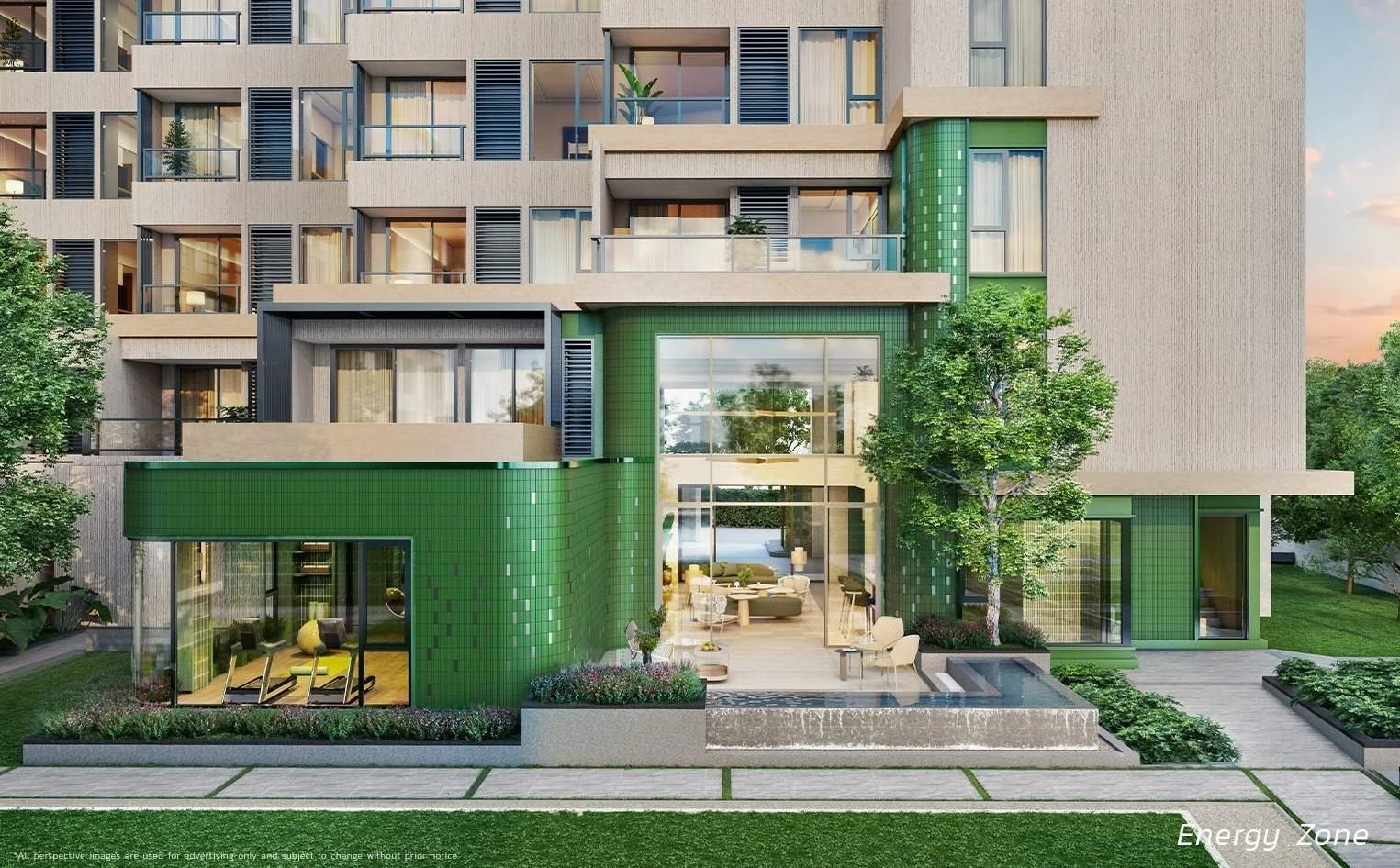 Landscaped Energy Zone and contemporary residential exterior at SASA Hua Hin.
