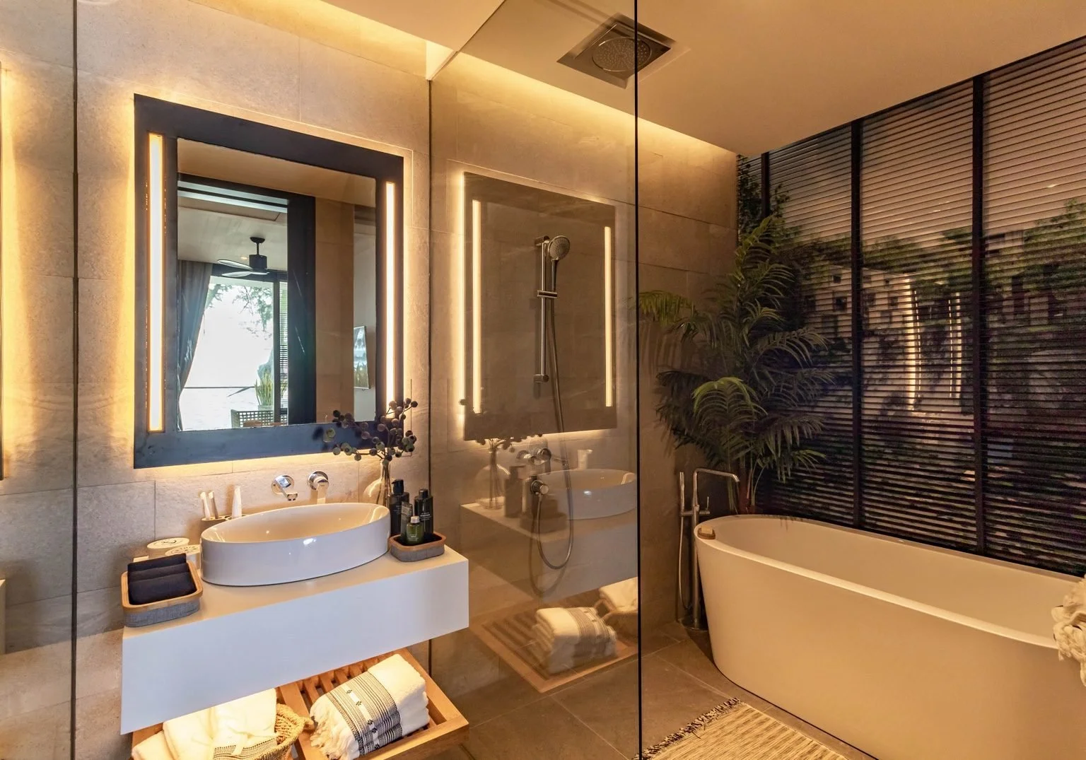 Luxury bathroom with freestanding bathtub at MGallery Residences MontAzure.