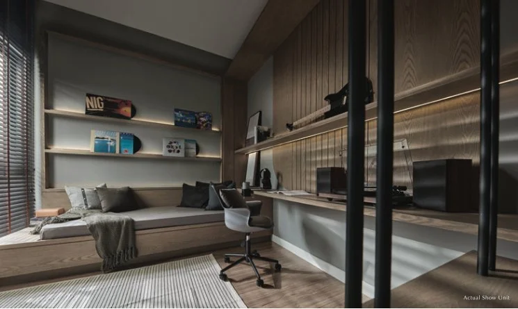 Home office and study room within a Maris show residence.