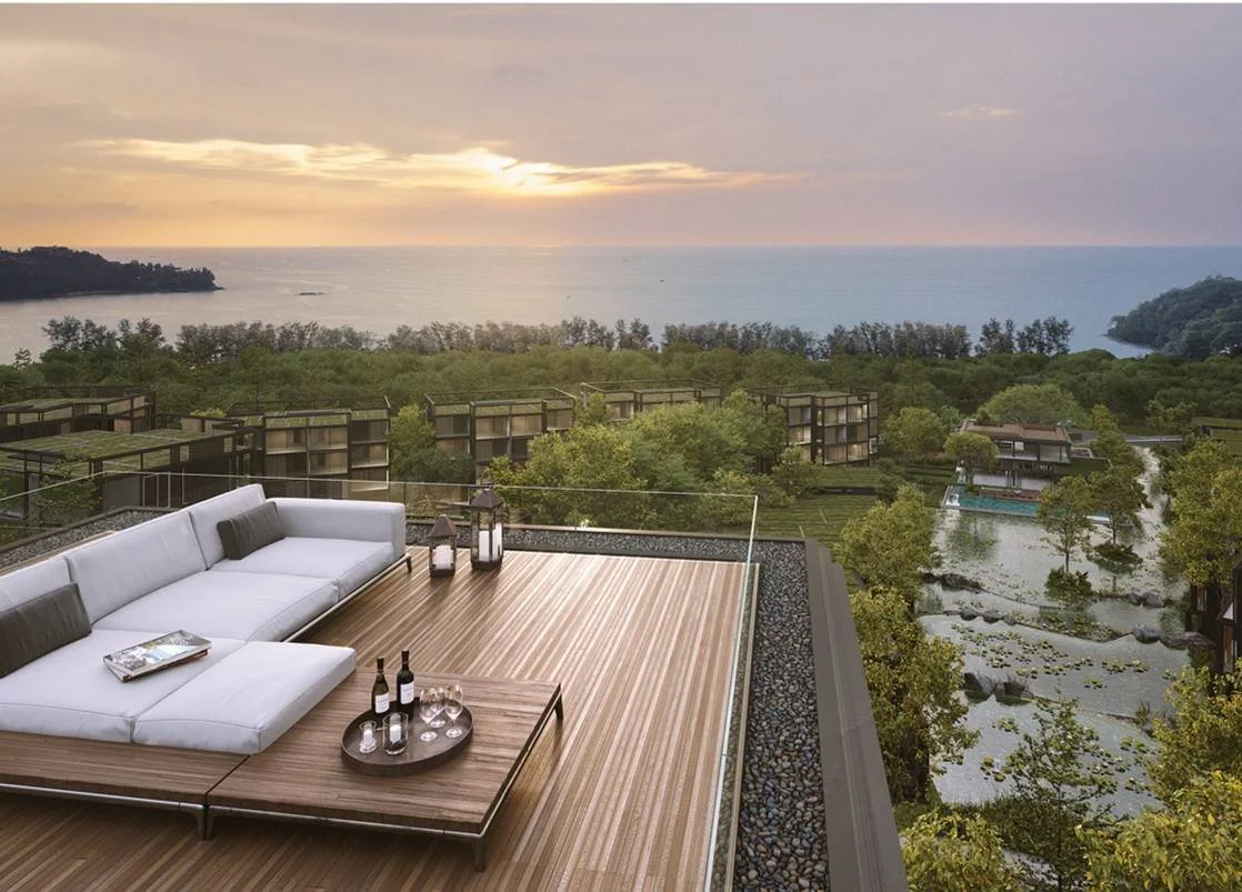 Rooftop terrace with sea and sunset views at MGallery Residences MontAzure.