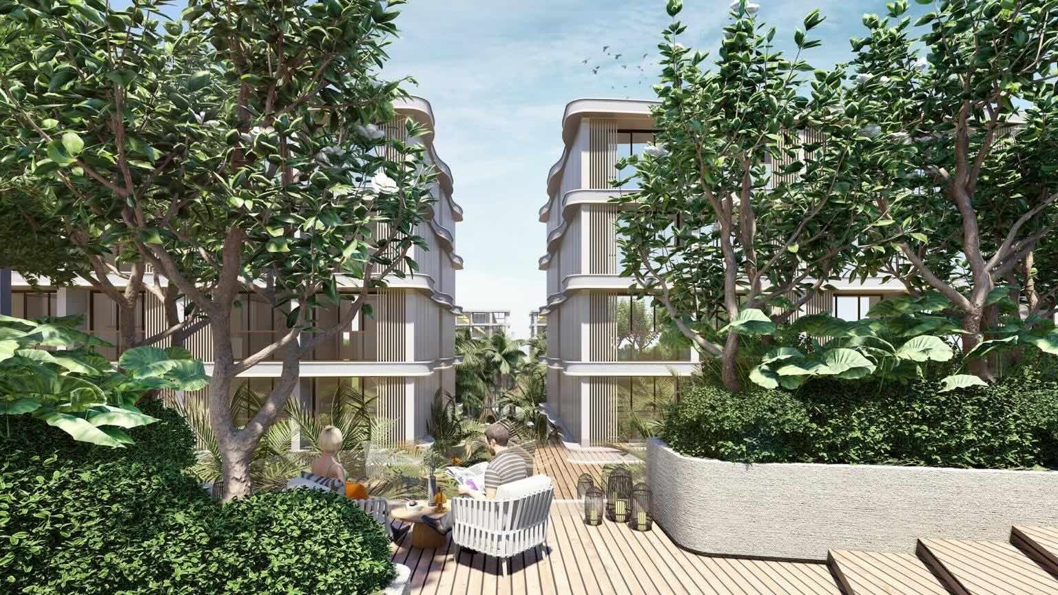 Landscaped walkways and garden paths within VIP Tropika Phuket.