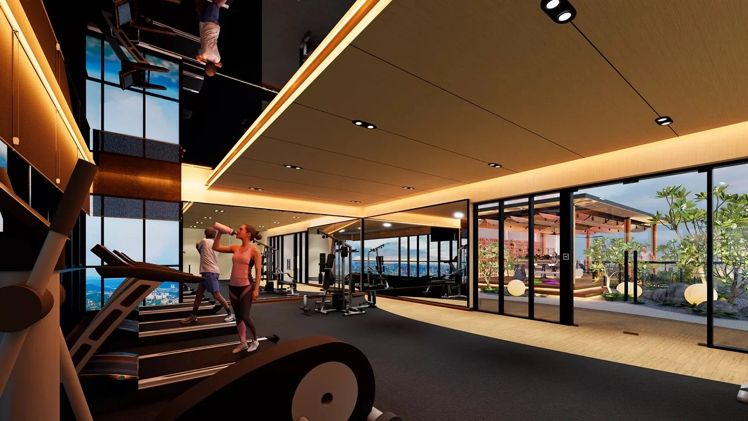 Fitness centre interior at Lofthill Residence.