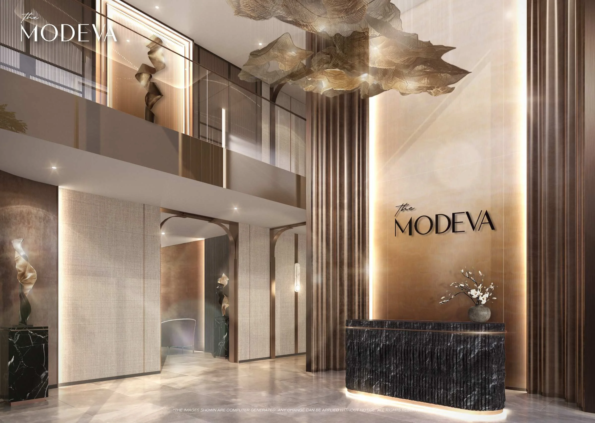 Lobby lounge and reception area at The Modeva Phuket.