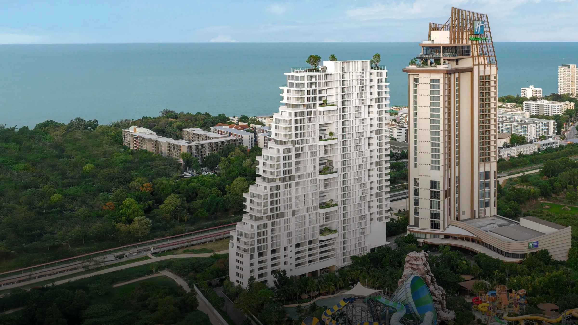 Vehha Hua Hin condominium development in Khao Takiab with sea views and surrounding coastal landscape in Thailand.