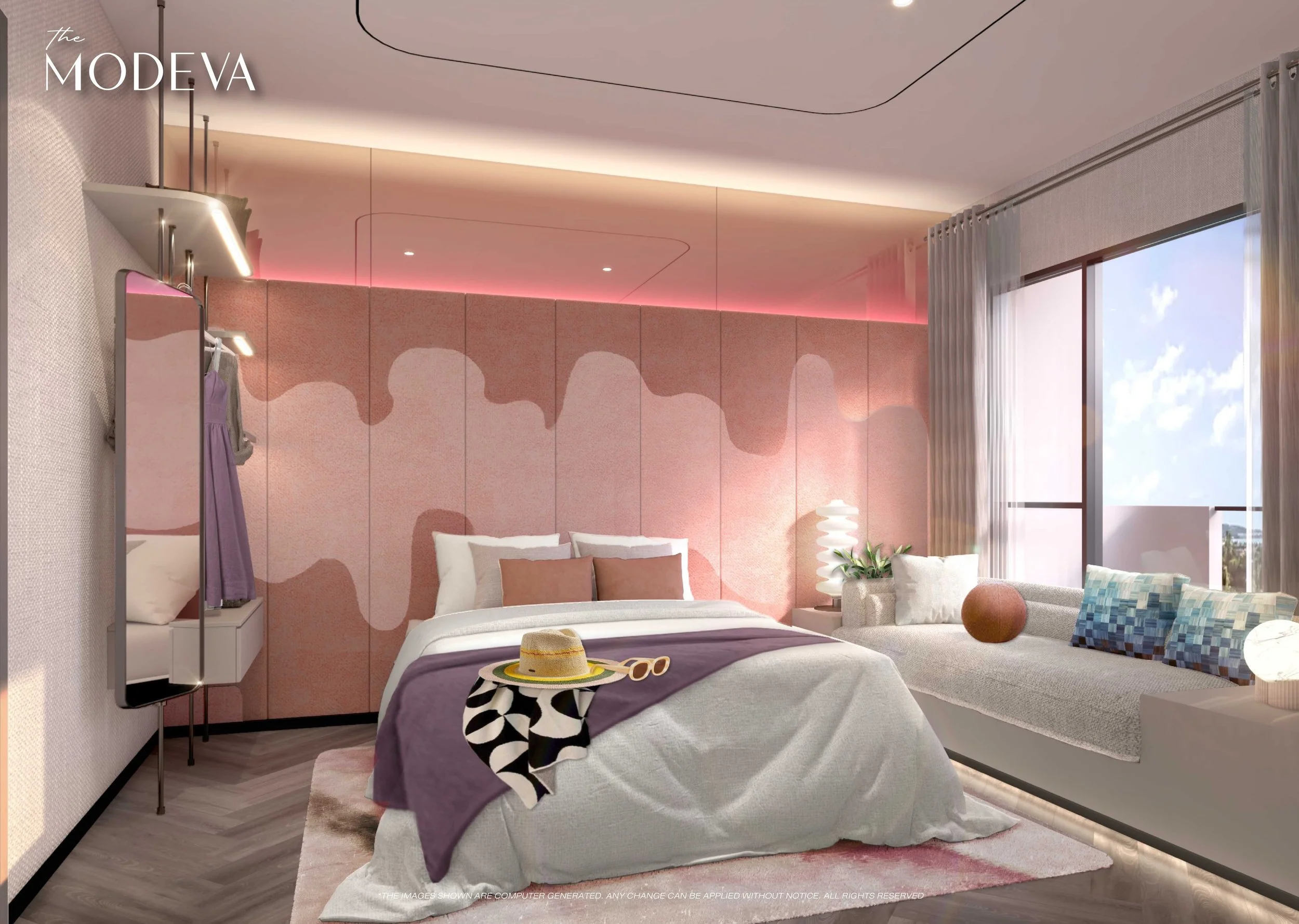 Second bedroom in 2-bedroom plus 105 sqm condominium at The Modeva Phuket.