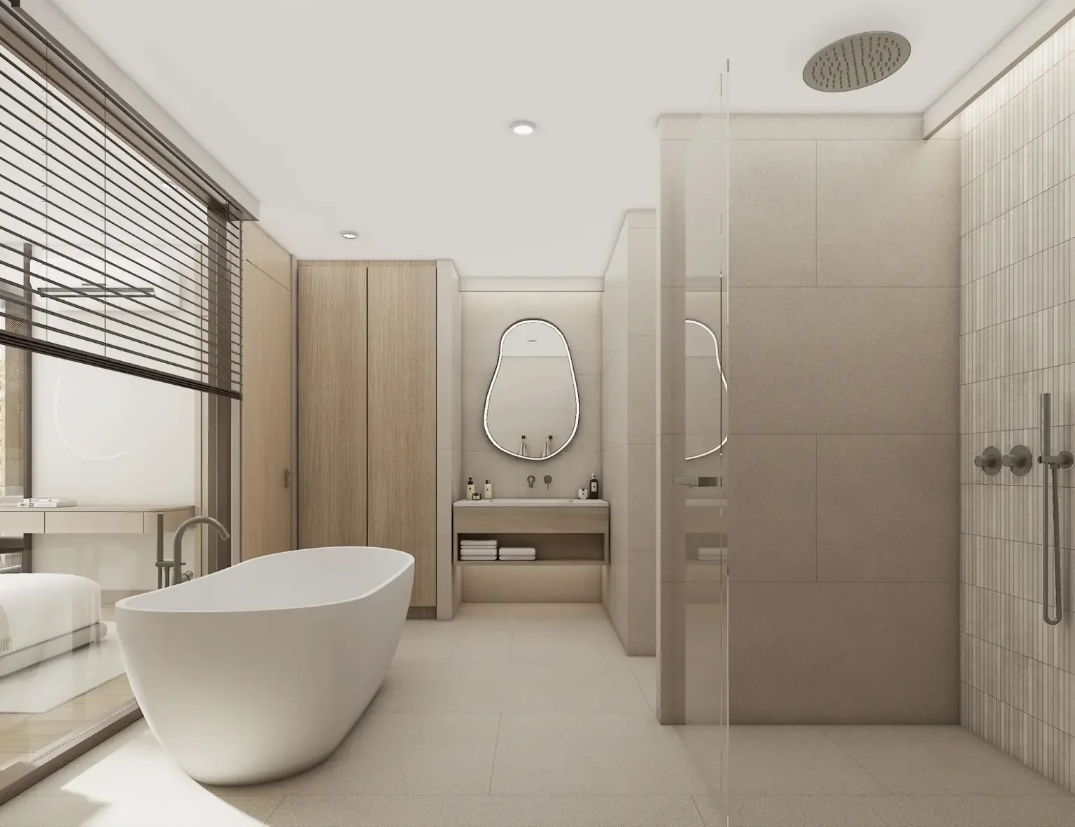 Penthouse master bathroom at The Zero Nai Yang condominium, Phuket.