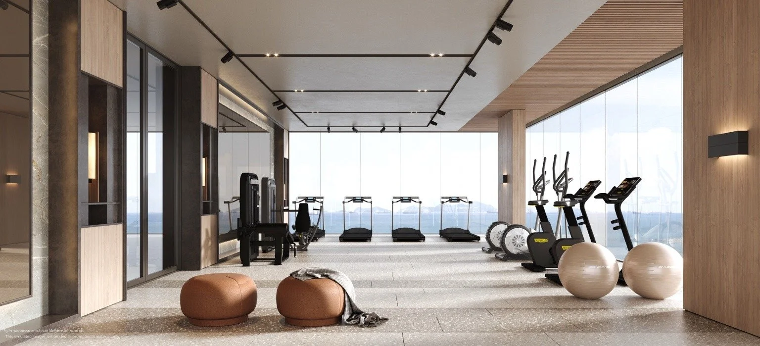 Fitness centre with sea view at The Panora Estuaria Pattaya.