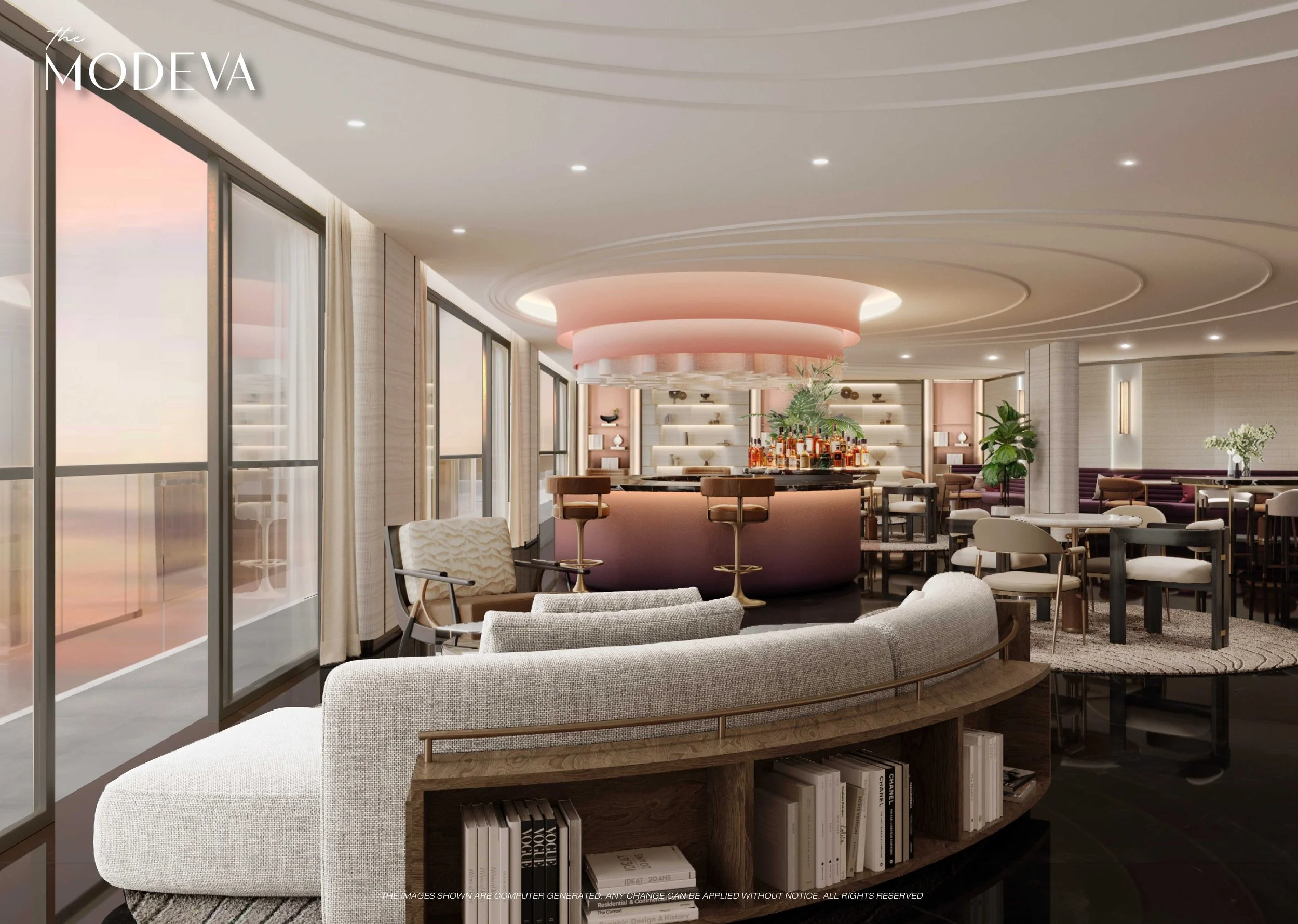 Co-working space and shared work lounge at The Modeva Phuket condominium.