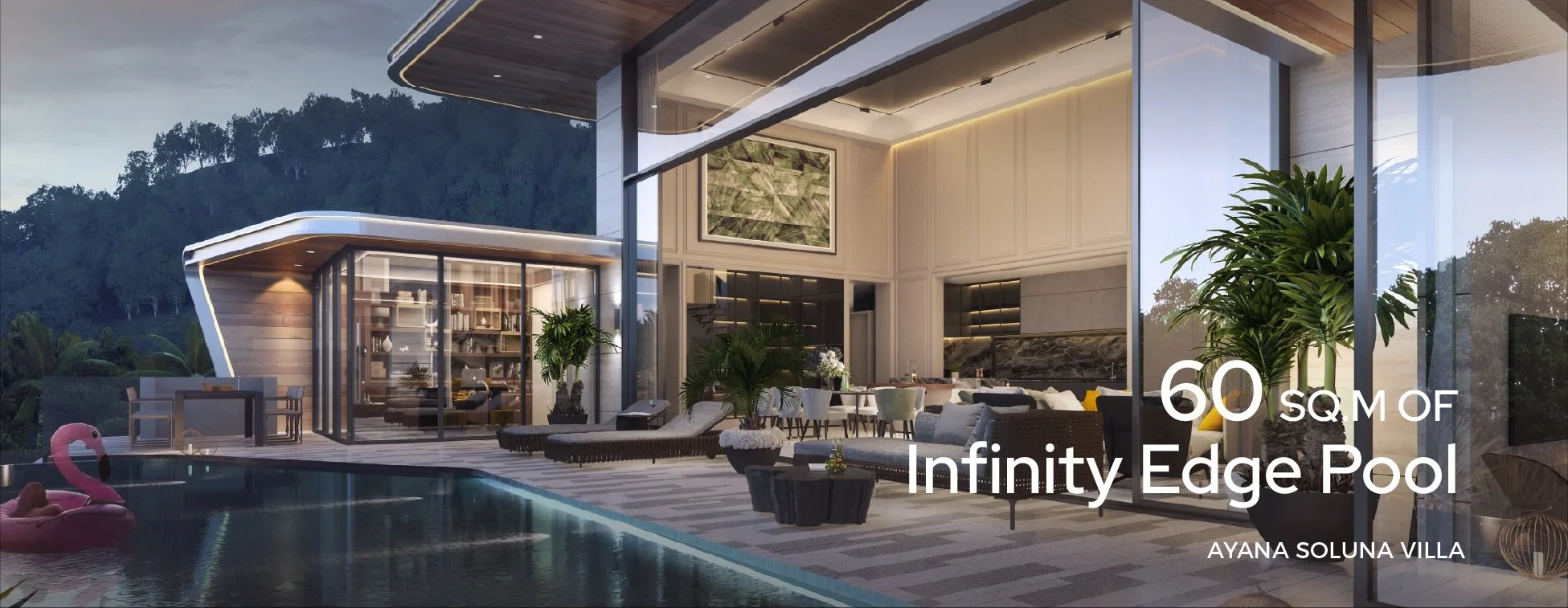 Ayana Soluna Villa with 60 sqm infinity-edge pool overlooking lush hills and modern interiors