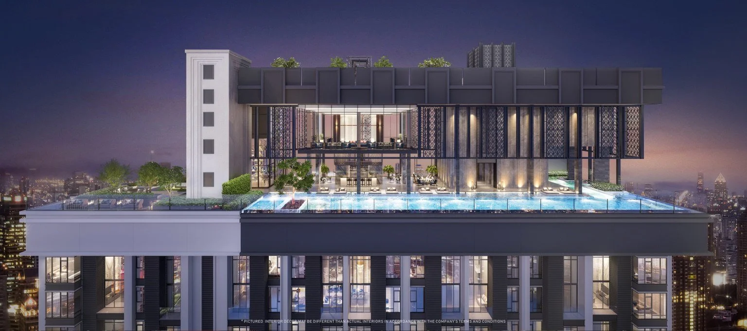 Sky Pool and rooftop leisure deck at The Address Siam–Ratchathewi with elevated city views and upper-floor facilities.