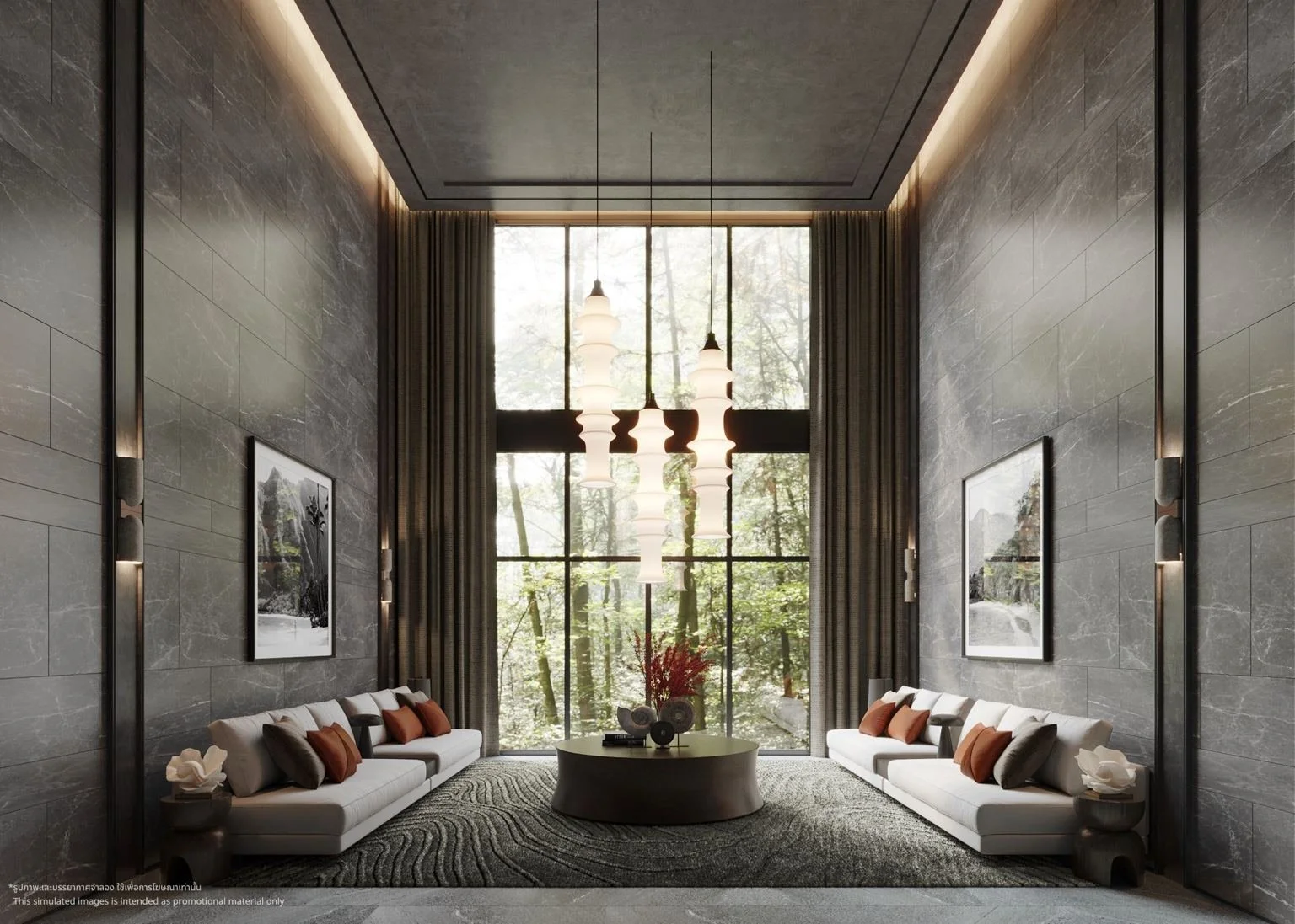 Lobby interior at Building C, The Panora Estuaria Pattaya.