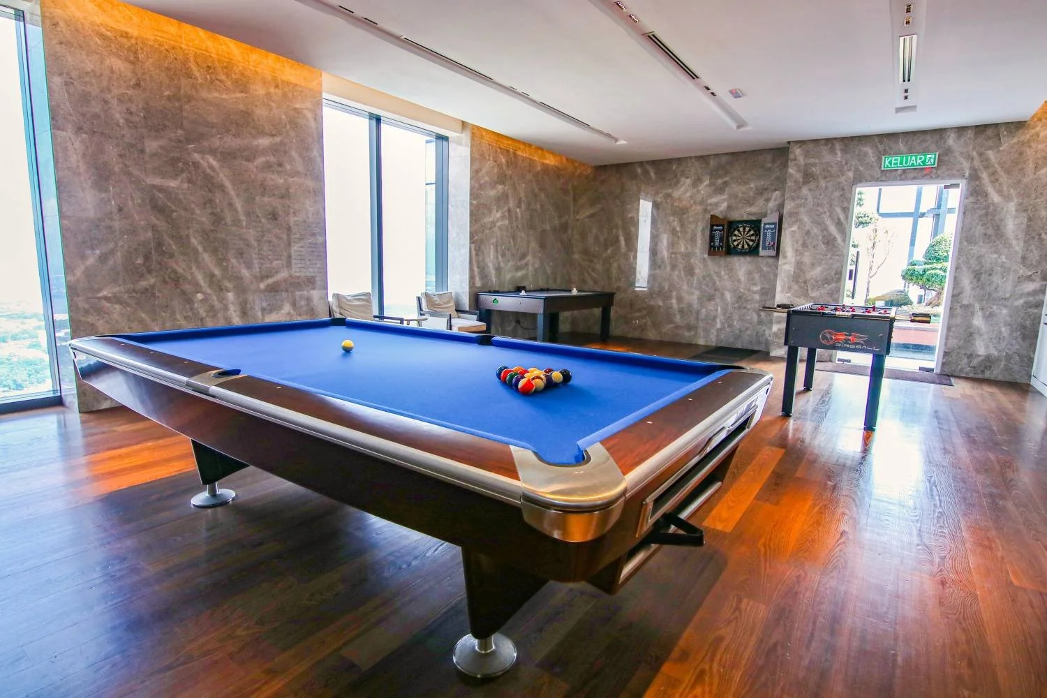 Entertainment room with billiards table at The Astaka Johor Bahru.