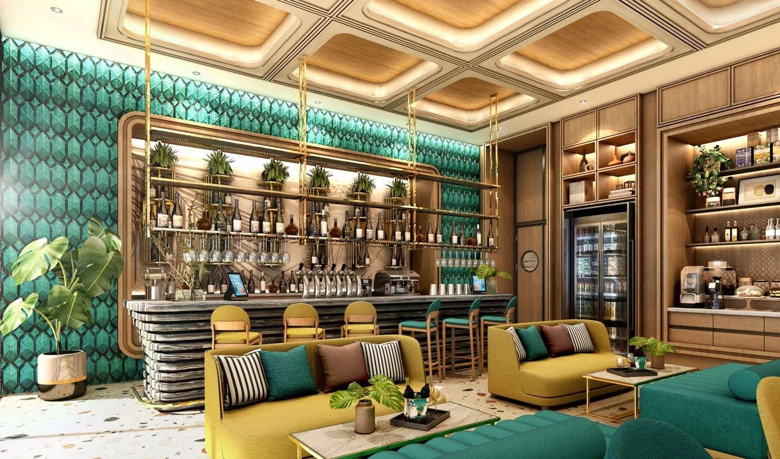 Café lounge and social space at MGallery Residences MontAzure Phuket.