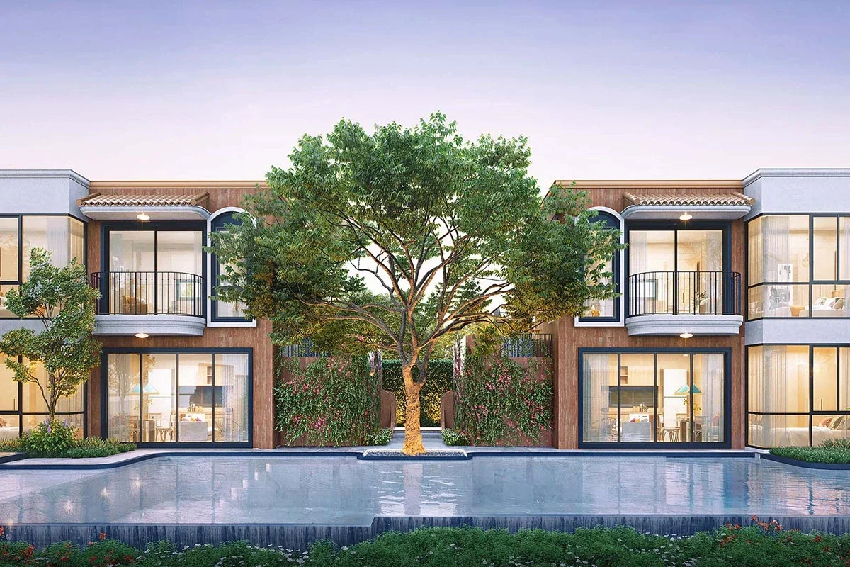 Pool-access residences at Cabanas Hua Hin with private terraces beside the swimming pool.