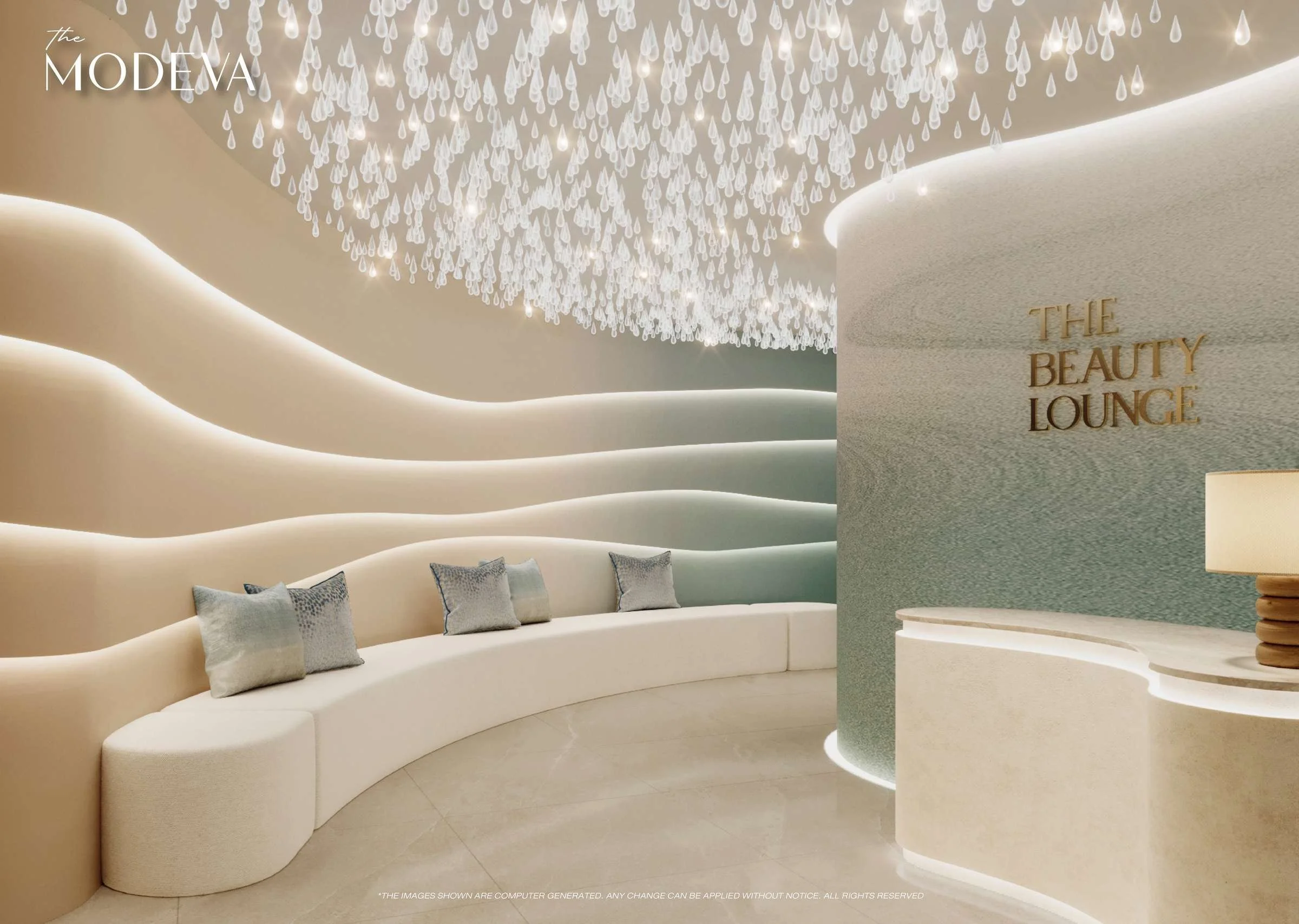 Beauty lounge reception interior at The Modeva Phuket.