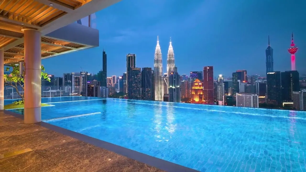 Cityscape view from Lofthill Residence pool deck.